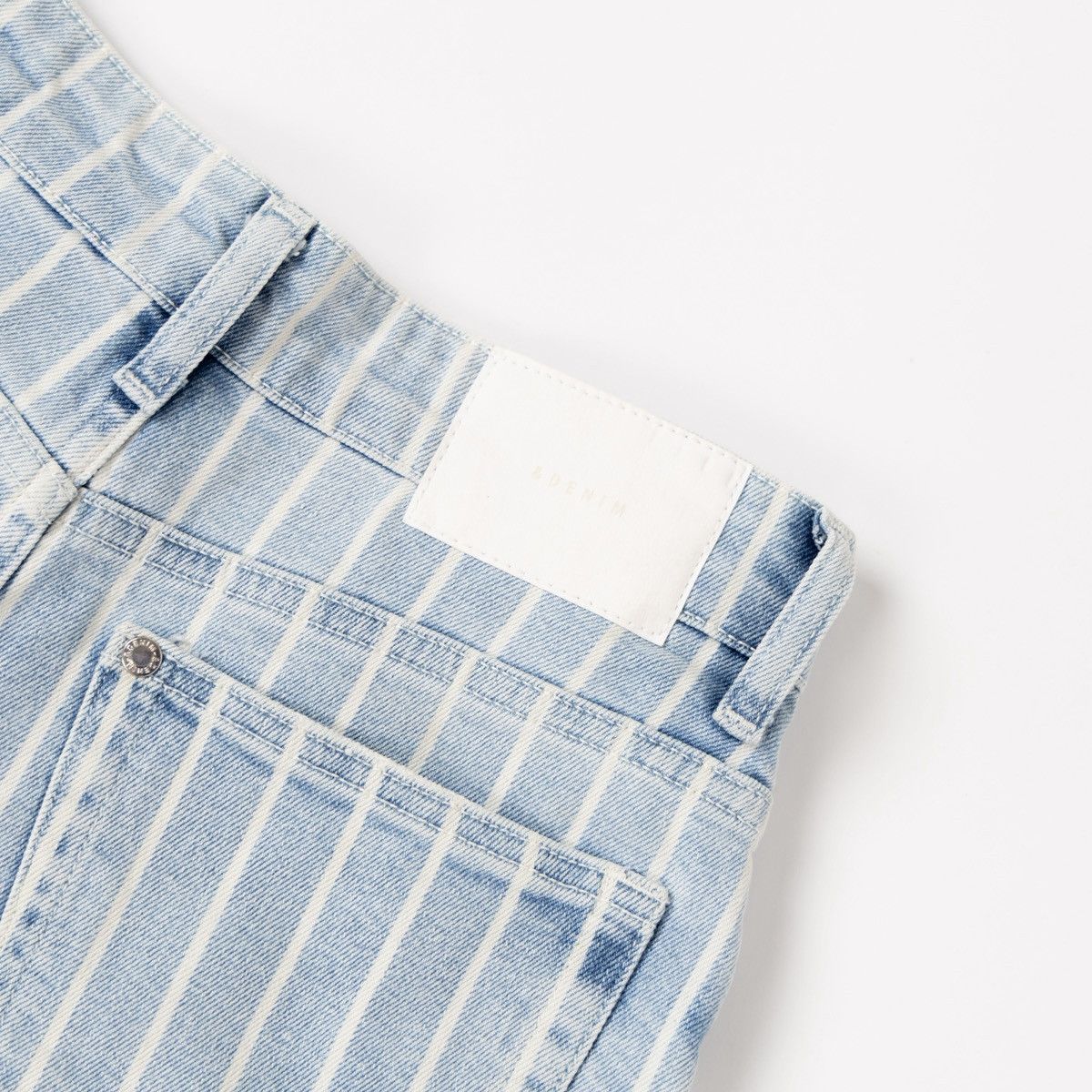 H&M H&M Women High Waist Striped Denim Shorts Blue Casual Summer Size 26" / US 2 / IT 38 - 3 Thumbnail