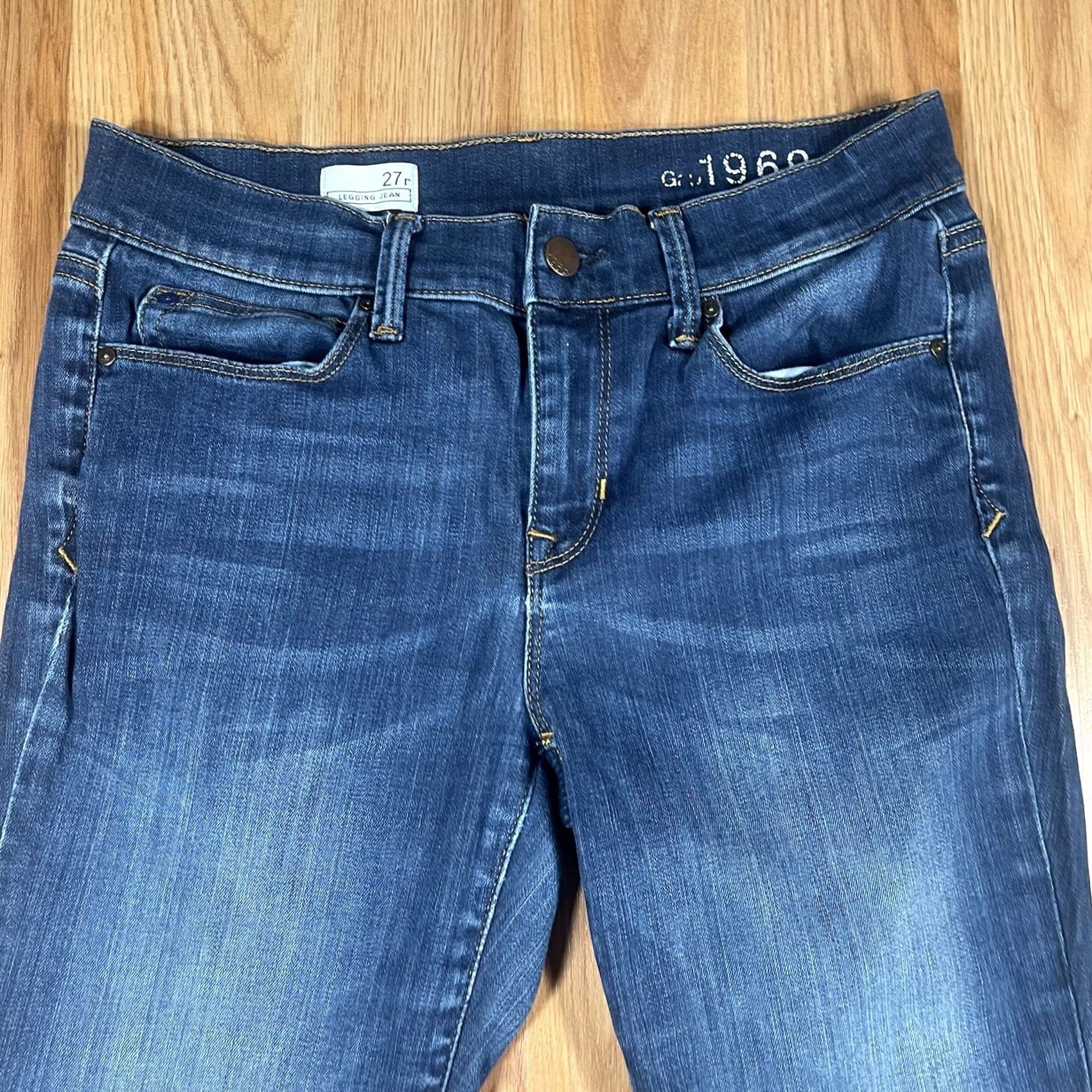 Gap Gap 1969 Jeans Womens 27R Legging Jean Stretch Blue Medium Wash Denim Pants Size 27" / US 4 / IT 40 - 2 Thumbnail