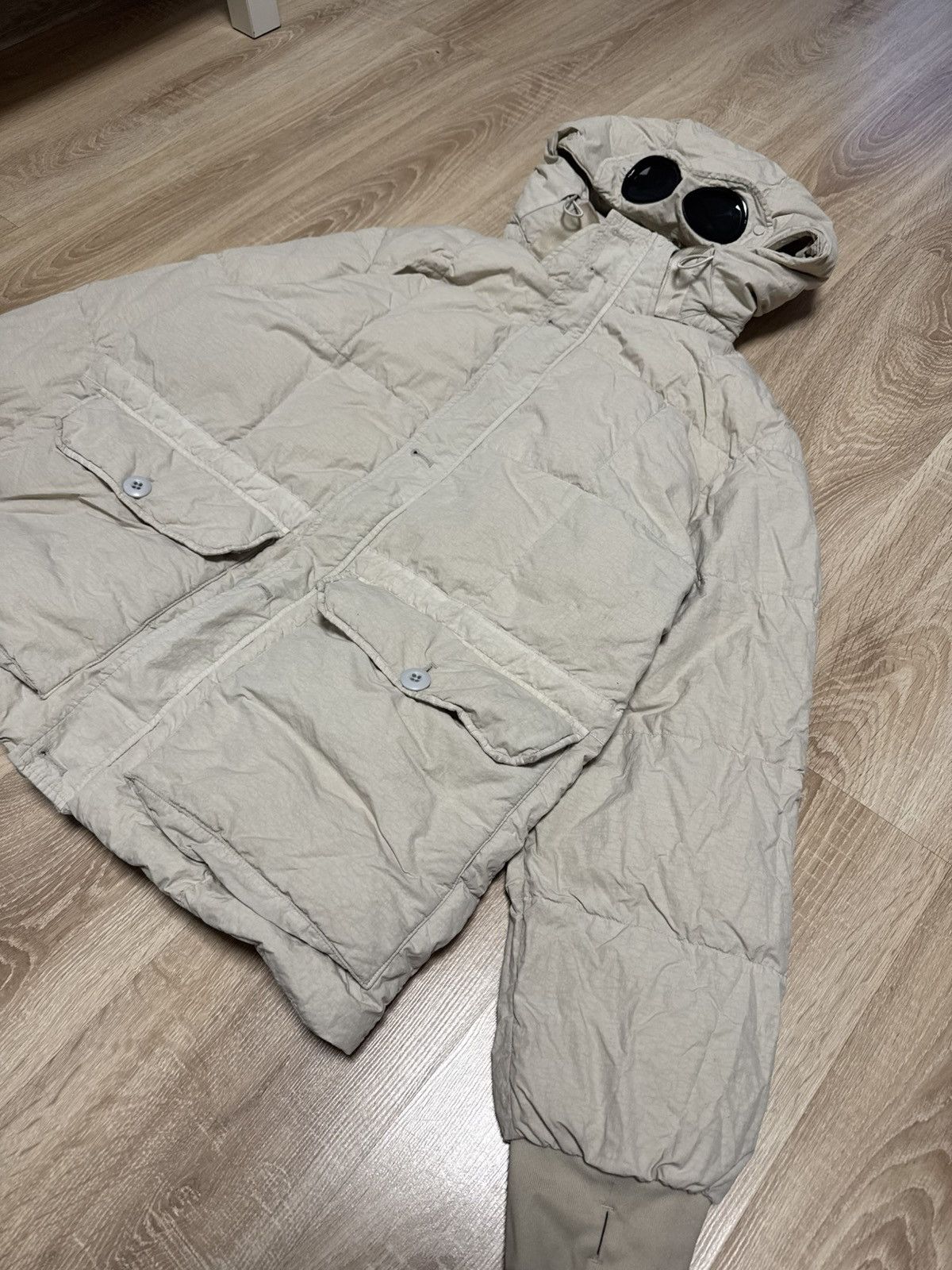 C.P. Company C.P. Company Flatt Nylon Down Filled Goggle Puffer Jacket Size US XL / EU 56 / 4 - 3 Thumbnail
