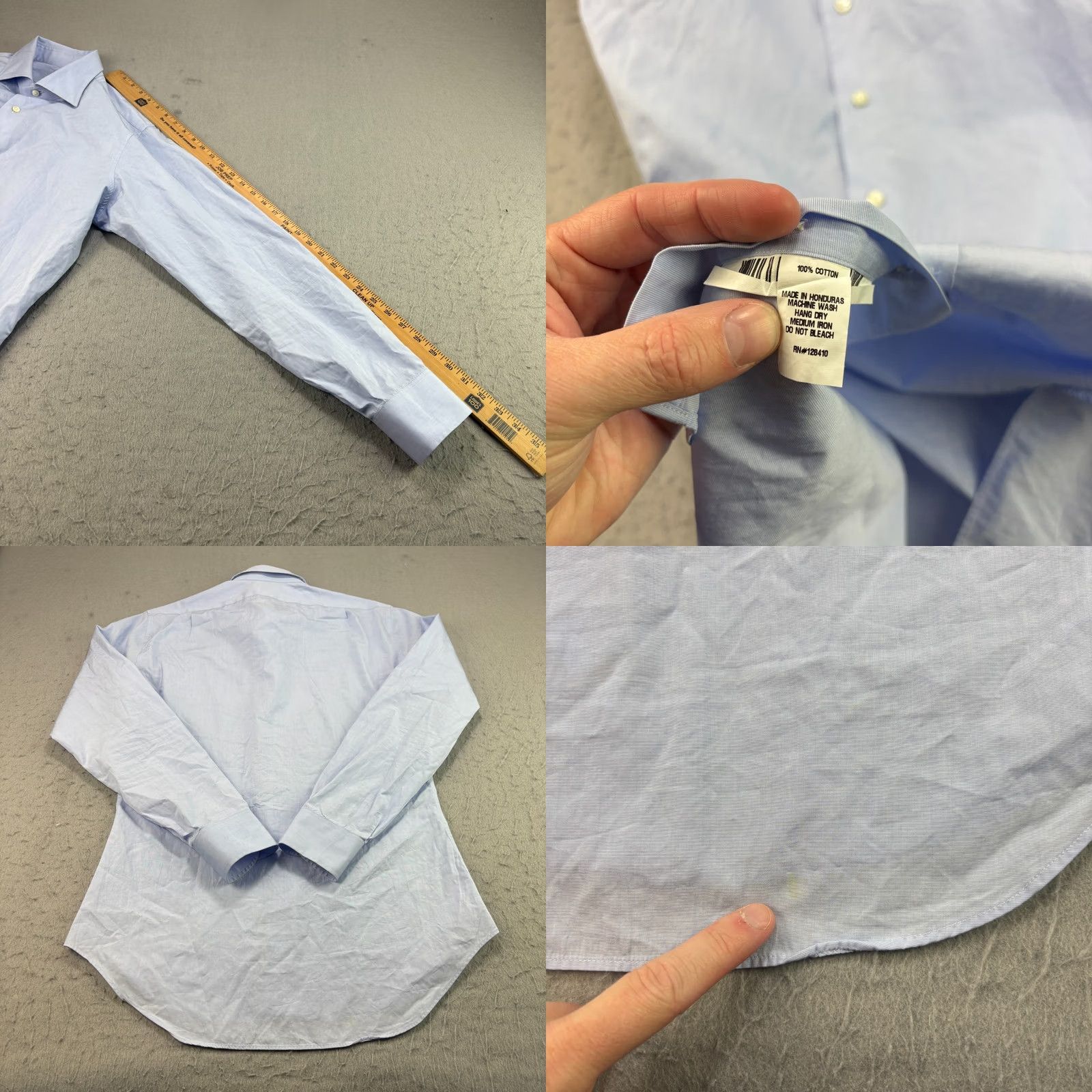 Sid Mashburn Sid Mashburn Shirt Mens Medium Blue Long Sleeve Button Up Formal Casual Shirts Size 40R - 8 Thumbnail