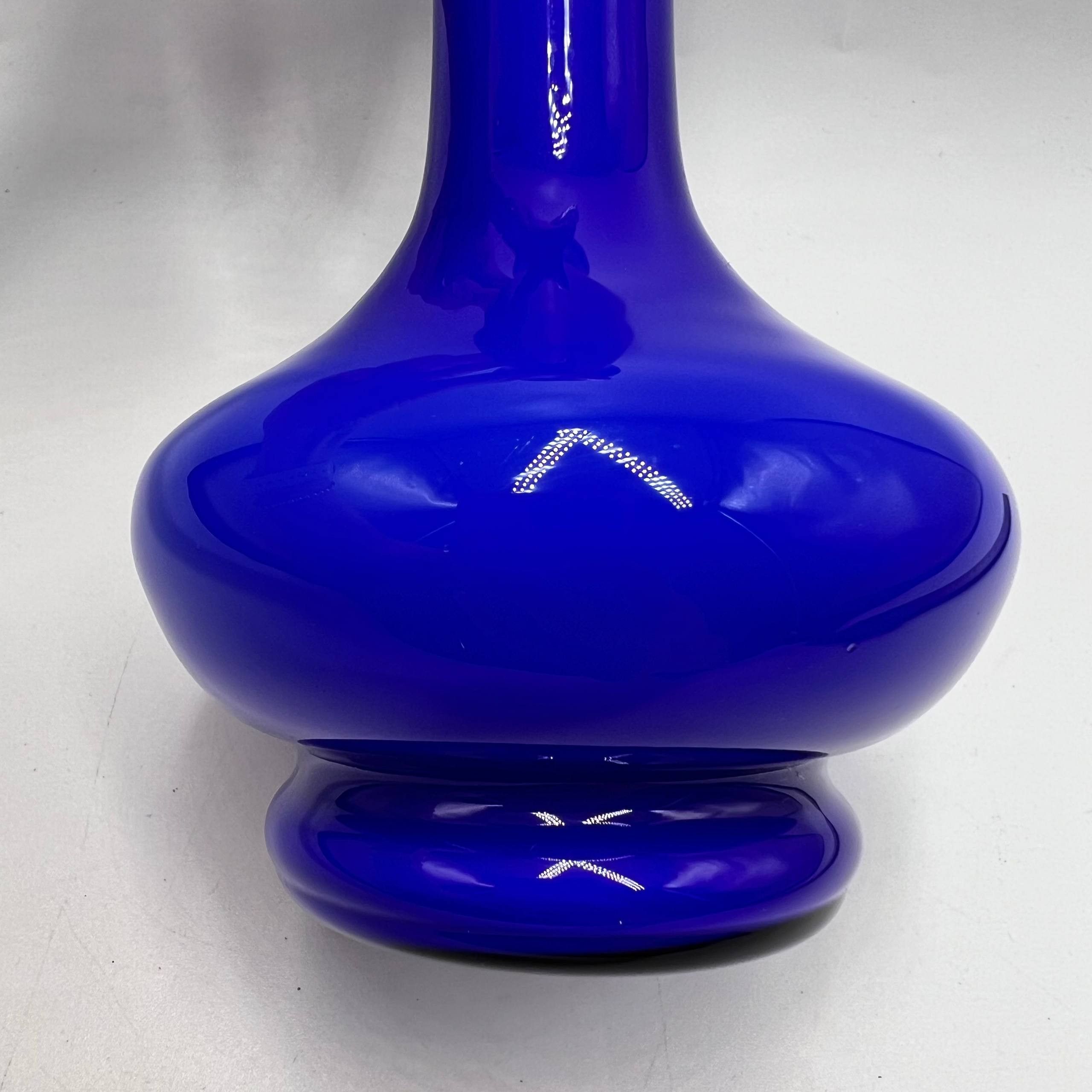 Vintage Vintage Cobalt Blue Glass Vase 21 cm – Ukrainian Art Glass Size ONE SIZE - 8 Thumbnail