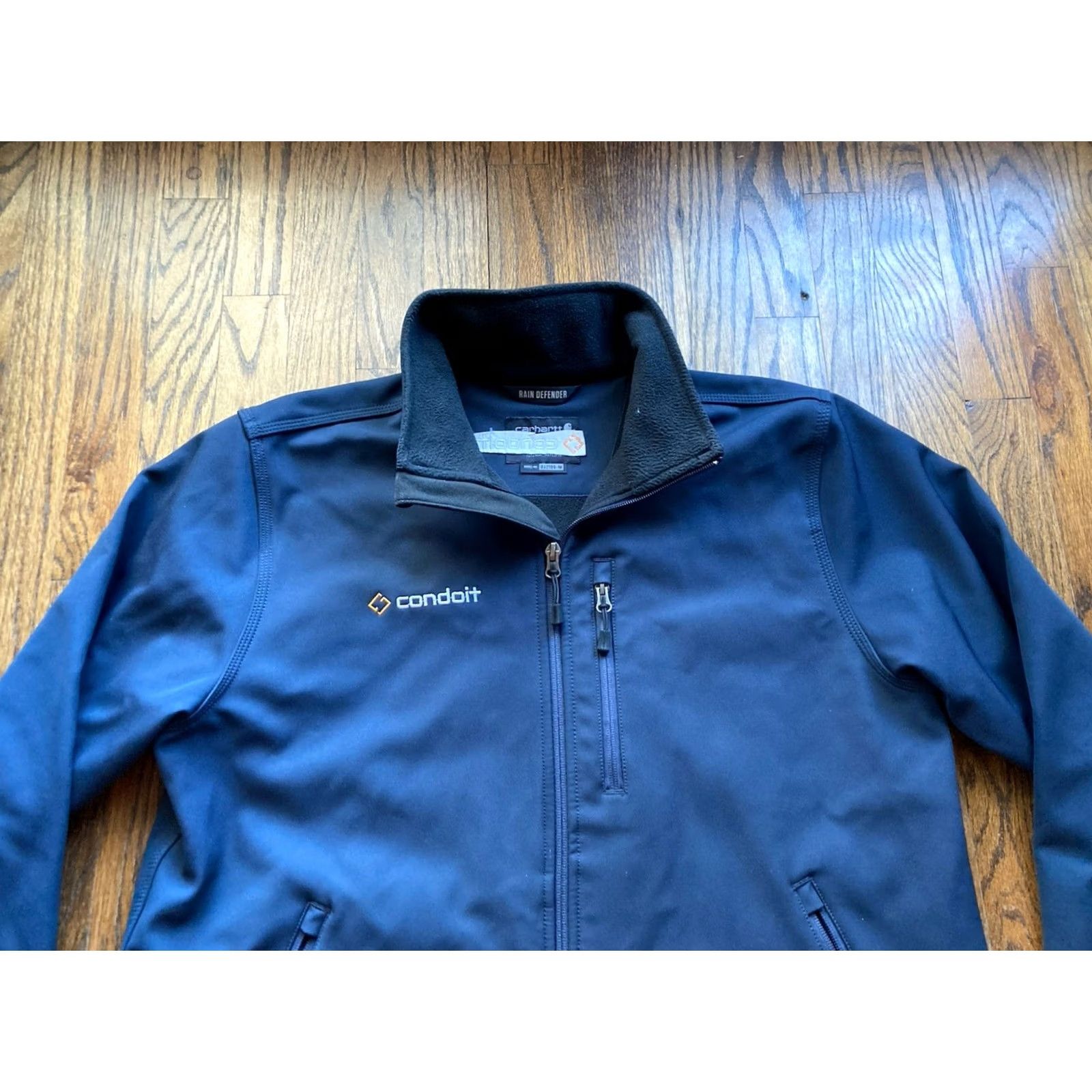 Carhartt Carhartt Jacket Mens L Blue Rain Defender Full Zip Softshell Windbreaker Textured Logo Pockets Outdoor Hiking Weather Resistant Mid-Length Size US L / EU 52-54 / 3 - 4 Thumbnail