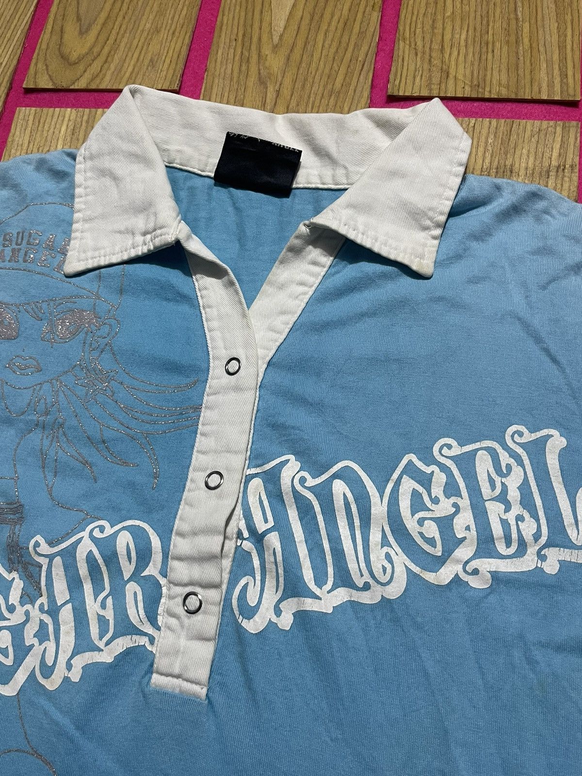 If Six Was Nine Y2K SUGAR ENGEL polo short t-shirt Size M / US 6-8 / IT 42-44 - 4 Thumbnail