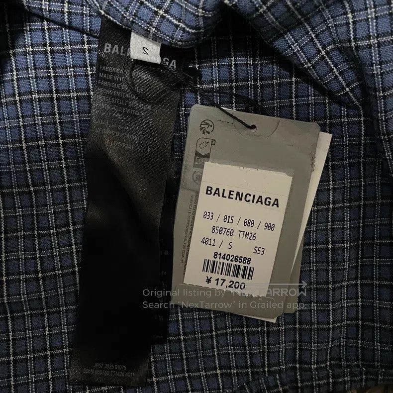 Balenciaga Balenciaga Patchwork Plaid Shirt with Collar Size US S / EU 44-46 / 1 - 4 Thumbnail
