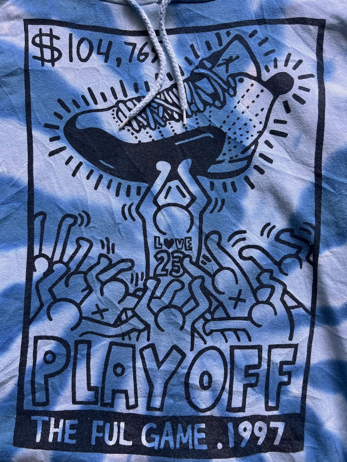 Keith Haring Vtg 90s Keith Haring Jordan Play Off Tie Dye Hoodie Size US XXL / EU 58 / 5 - 4 Thumbnail