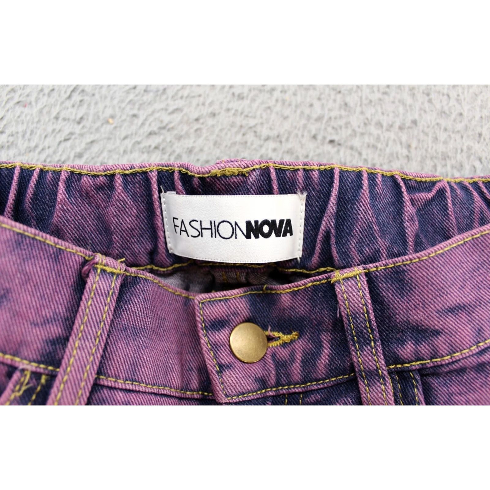 Fashion Nova Fashion Nova Women's Jeans Junior Size 5 Purple Distressed Straight Leg Baggy Shirt? Size 27" / US 4 / IT 40 - 2 Thumbnail