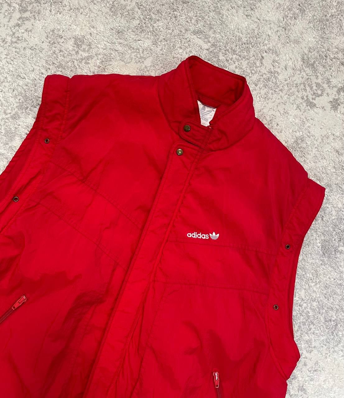 Adidas Vintage Adidas Originals Vest Red Trefoil Sleeveless Jacket Size US XL / EU 56 / 4 - 4 Thumbnail