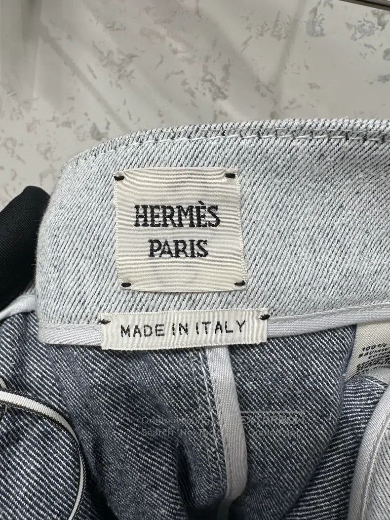 Hermes Hermes Gray Leather Buckle Denim Skirt Size 25" / US 0 / IT 36 - 3 Thumbnail