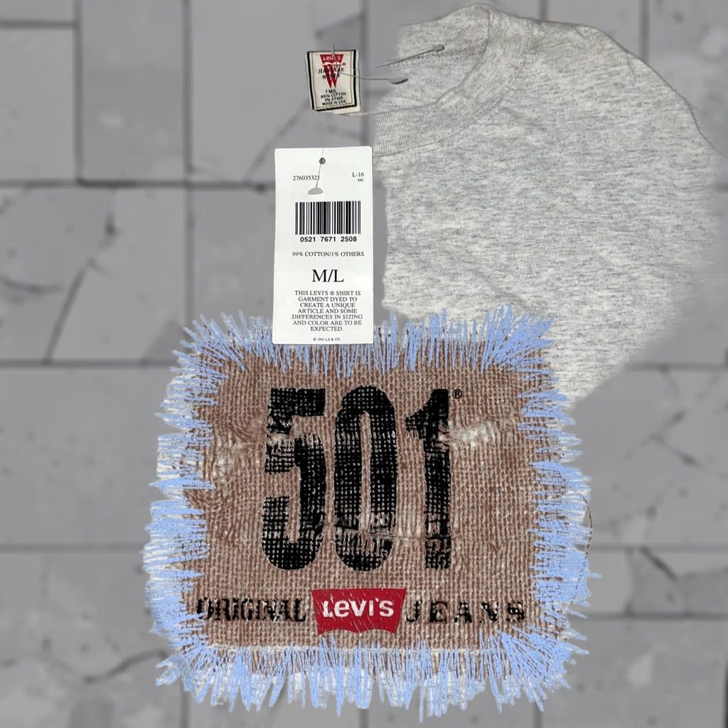 Levi's VINTAGE 1991 Levi's 501 Long Sleeve T-Shirt Womens M/L Shirt Womens M/L 1990s Size M / US 6-8 / IT 42-44 - 1 Thumbnail