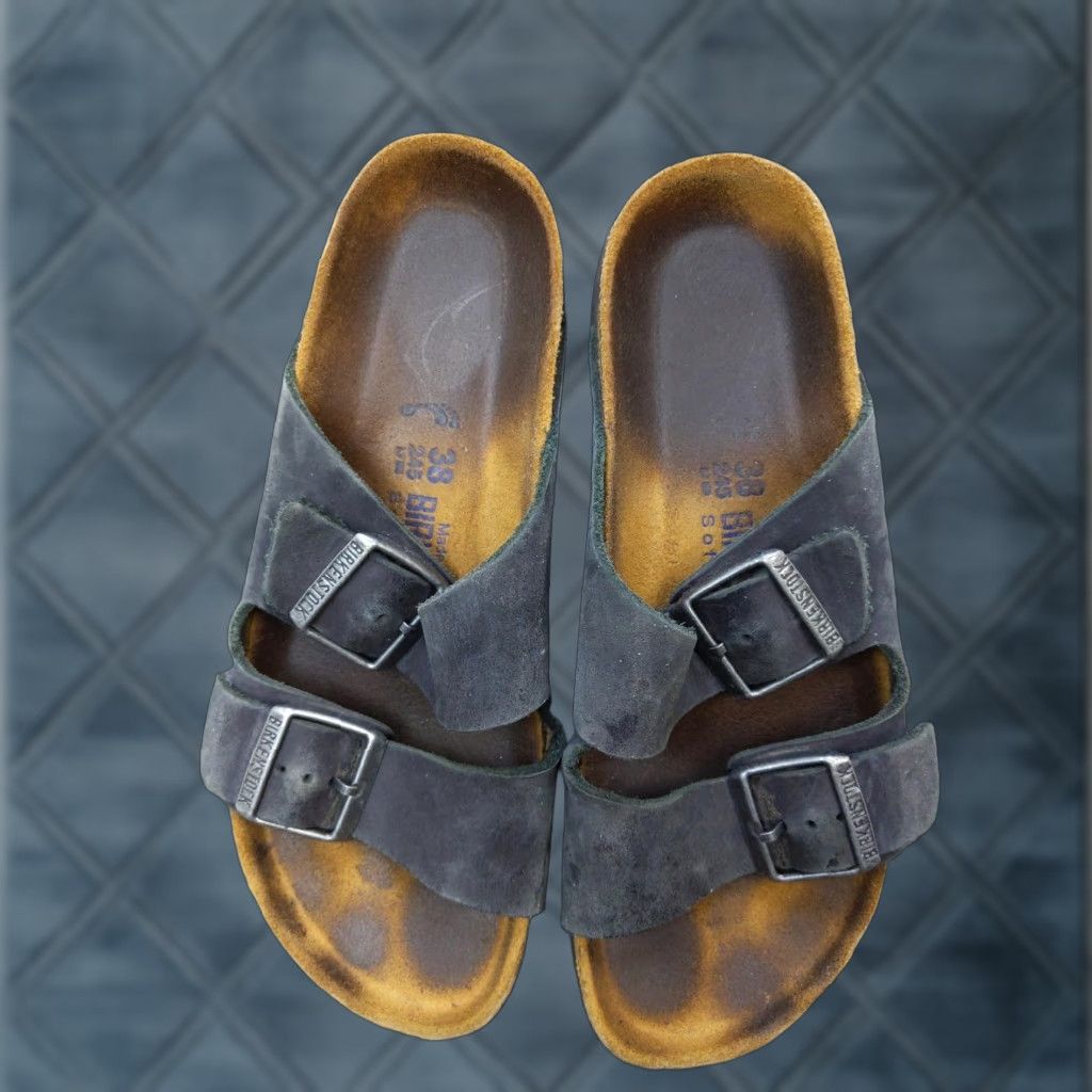 Birkenstock Birkenstock Arizona Soft Footbed Sandals Womens 7 38 Black Suede Slide Comfort Size US 7 / IT 37 - 1 Thumbnail
