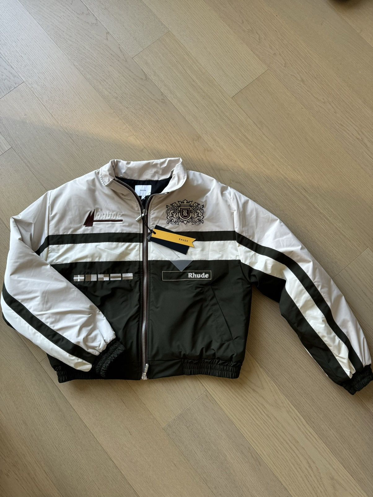 Rhude NEW rhude racing jacket GREEN | Grailed