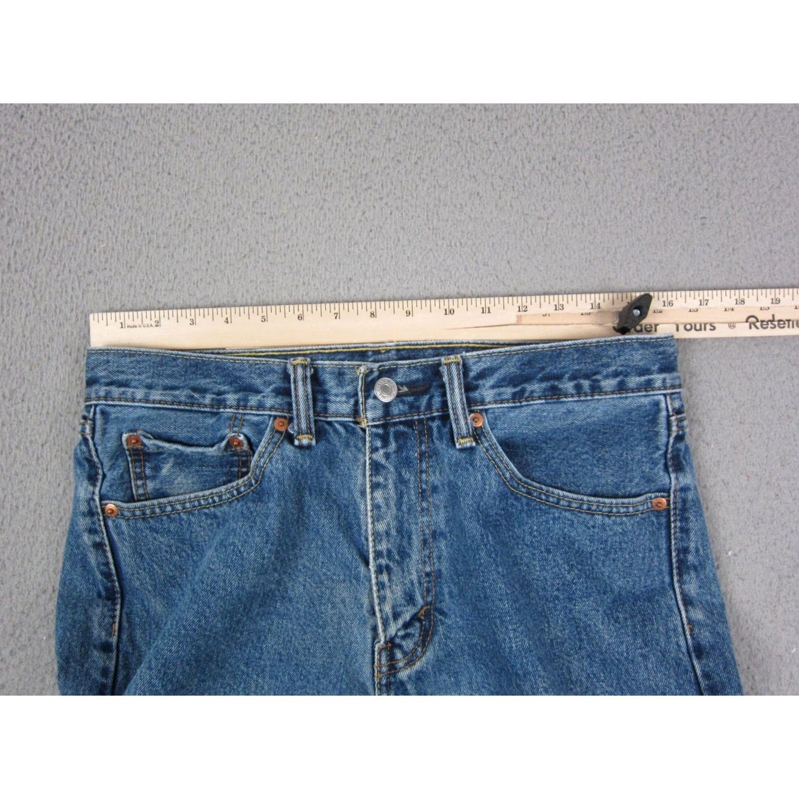 Levi's Levi's 505 Jeans Mens 32x27 Blue Medium Wash Straight Denim Regular Zipper Button Pocket 90s Vintage? No Size US 32 / EU 48 - 7 Thumbnail