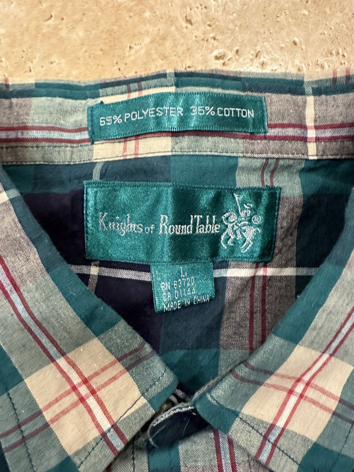 Vintage Vintage Knights of Round Table Plaid Green Button Up Shirt Size US L / EU 52-54 / 3 - 6 Thumbnail