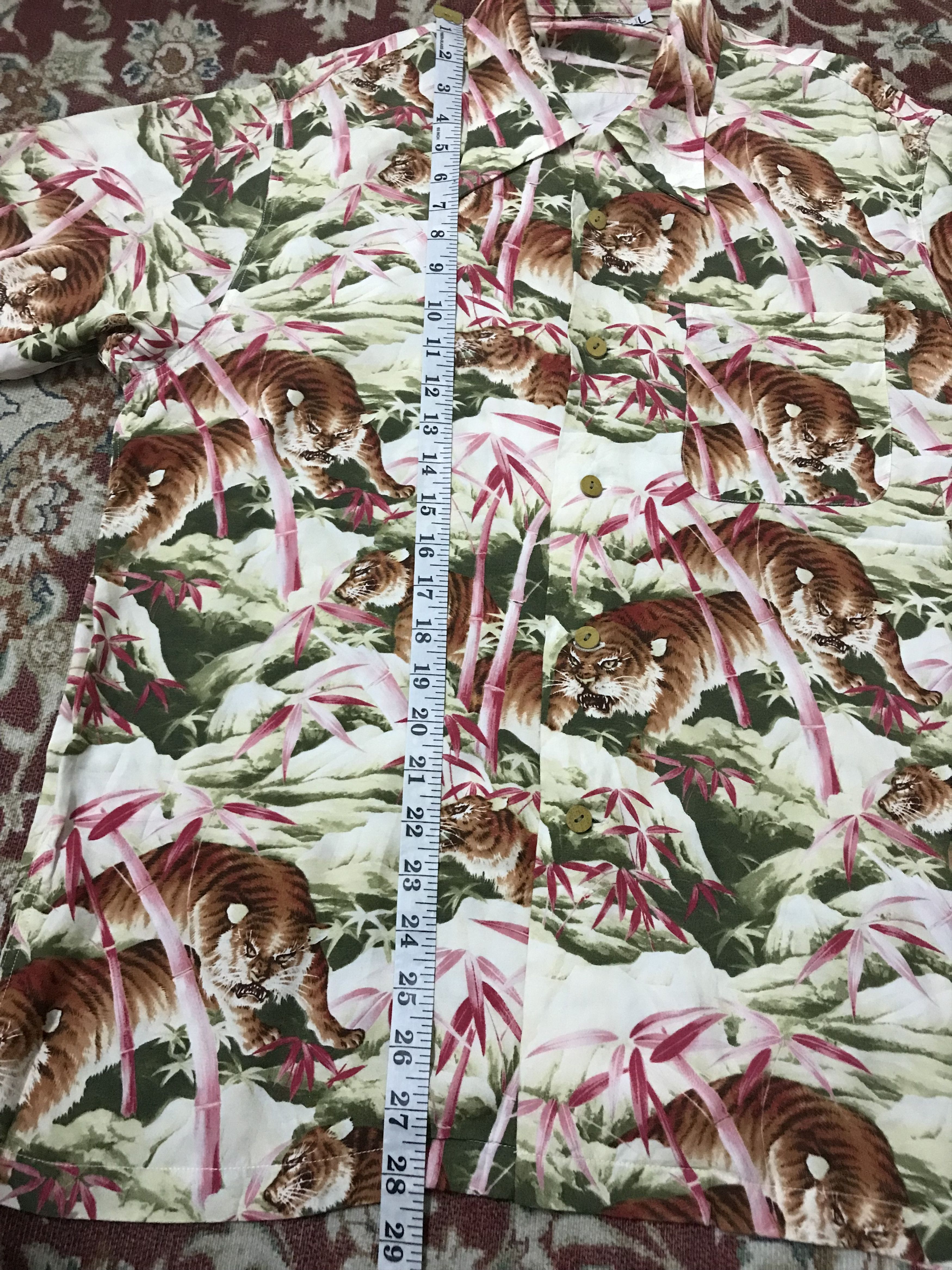 Japanese Brand Hawaiian Tiger Bambo Rayon Shirt Size US L / EU 52-54 / 3 - 10 Thumbnail