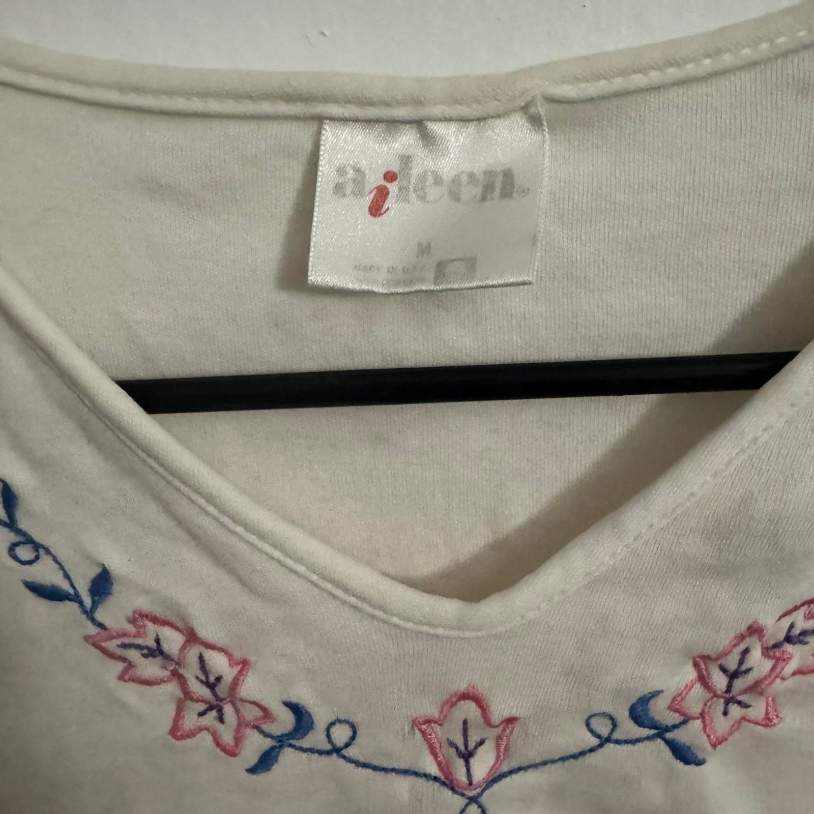 Other Vintage White Embroidered Top Floral Soft Girl Coquette Size M / US 6-8 / IT 42-44 - 3 Thumbnail