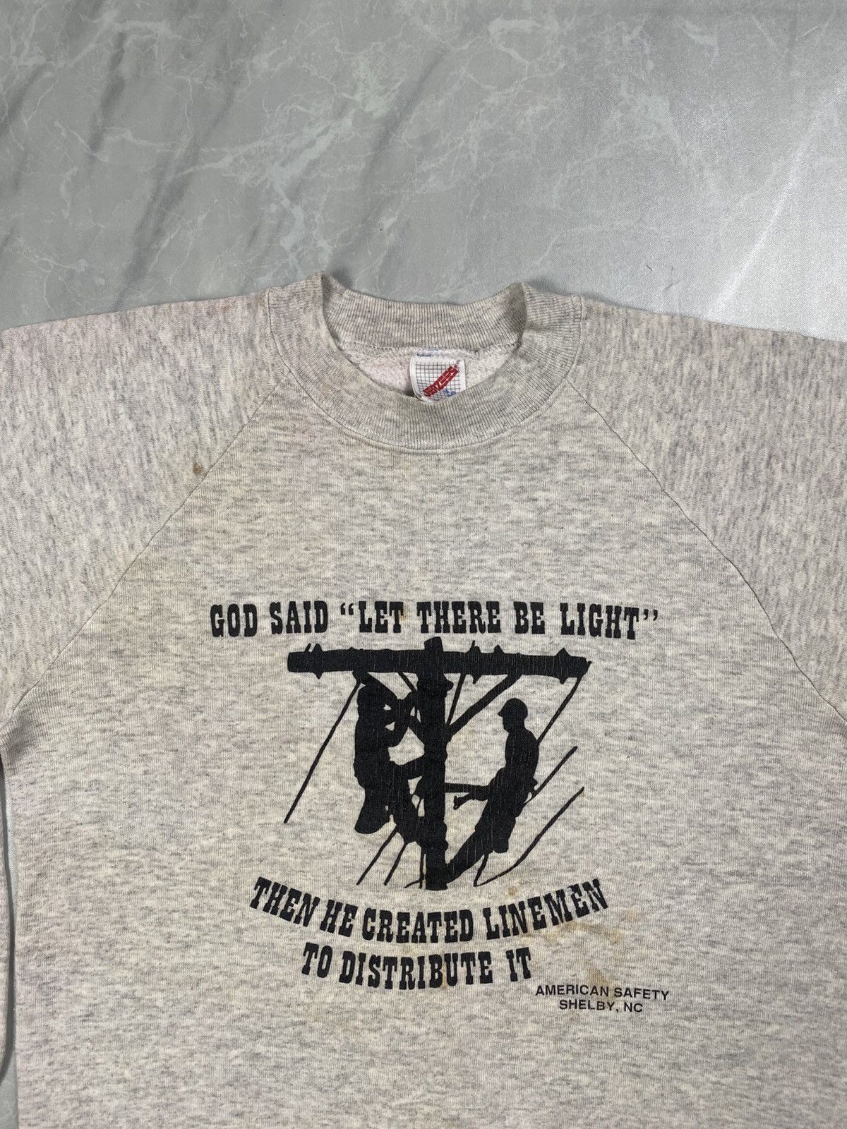 Jerzees Vintage Late 80s American Safety Shelby Wording Crewneck Size S / US 4 / IT 40 - 2 Thumbnail