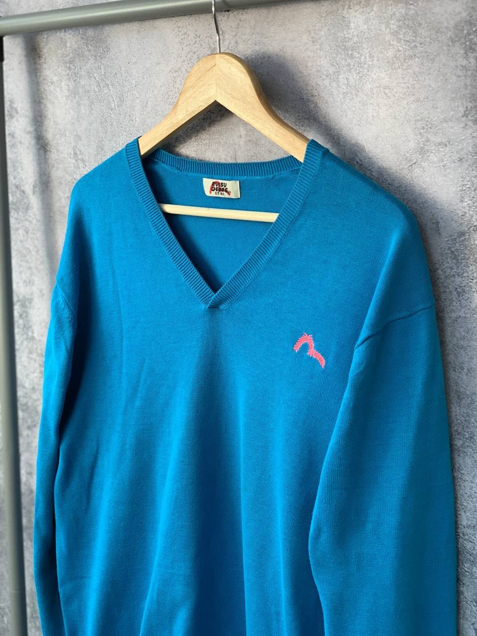 Evisu Evisu V-Neck Sweater LS Sweatshirt Jumper Cotton Pullover Size US XL / EU 56 / 4 - 2 Thumbnail
