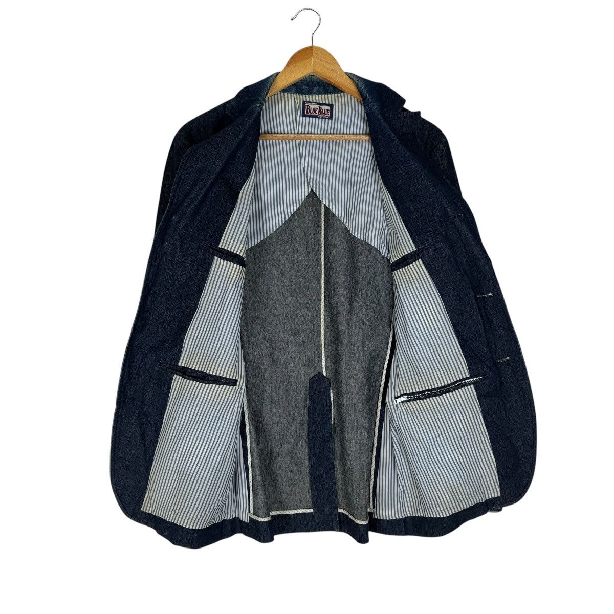 Blue Blue Japan × HOLLYWOOD RANCH MARKET × Indigo 🌟BLUE BLUE JAPAN DENIM JEANS ELBOW PAD JACKET Size US L / EU 52-54 / 3 - 6 Thumbnail