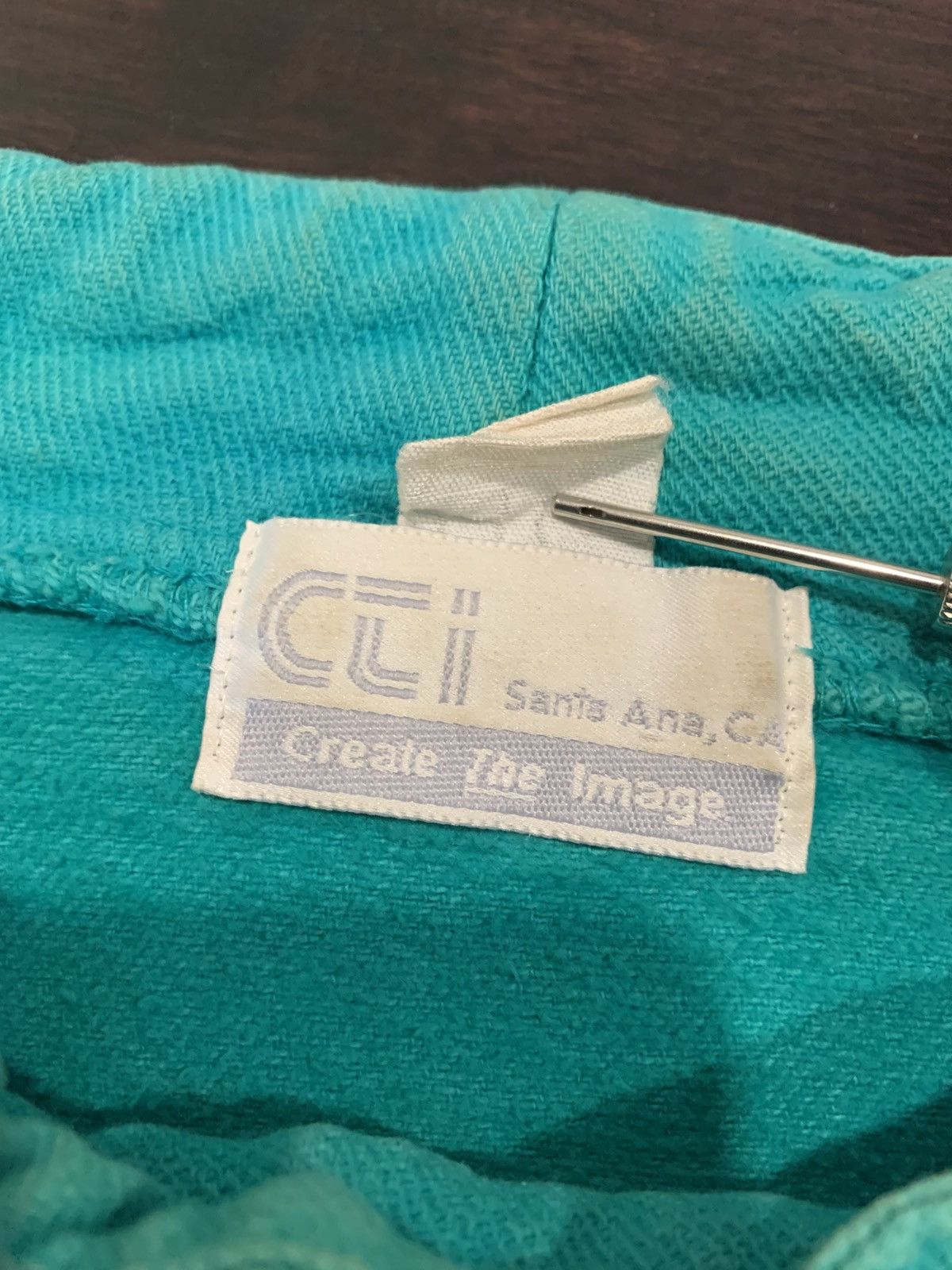 Vintage 90s CJI teal mock neck pullover hoodie Size US XL / EU 56 / 4 - 4 Thumbnail