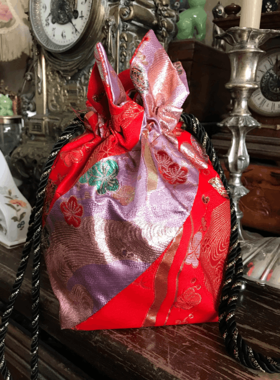 Handmade Japanese Kimono Yukata Kinchaku Bag Size ONE SIZE - 2 Thumbnail
