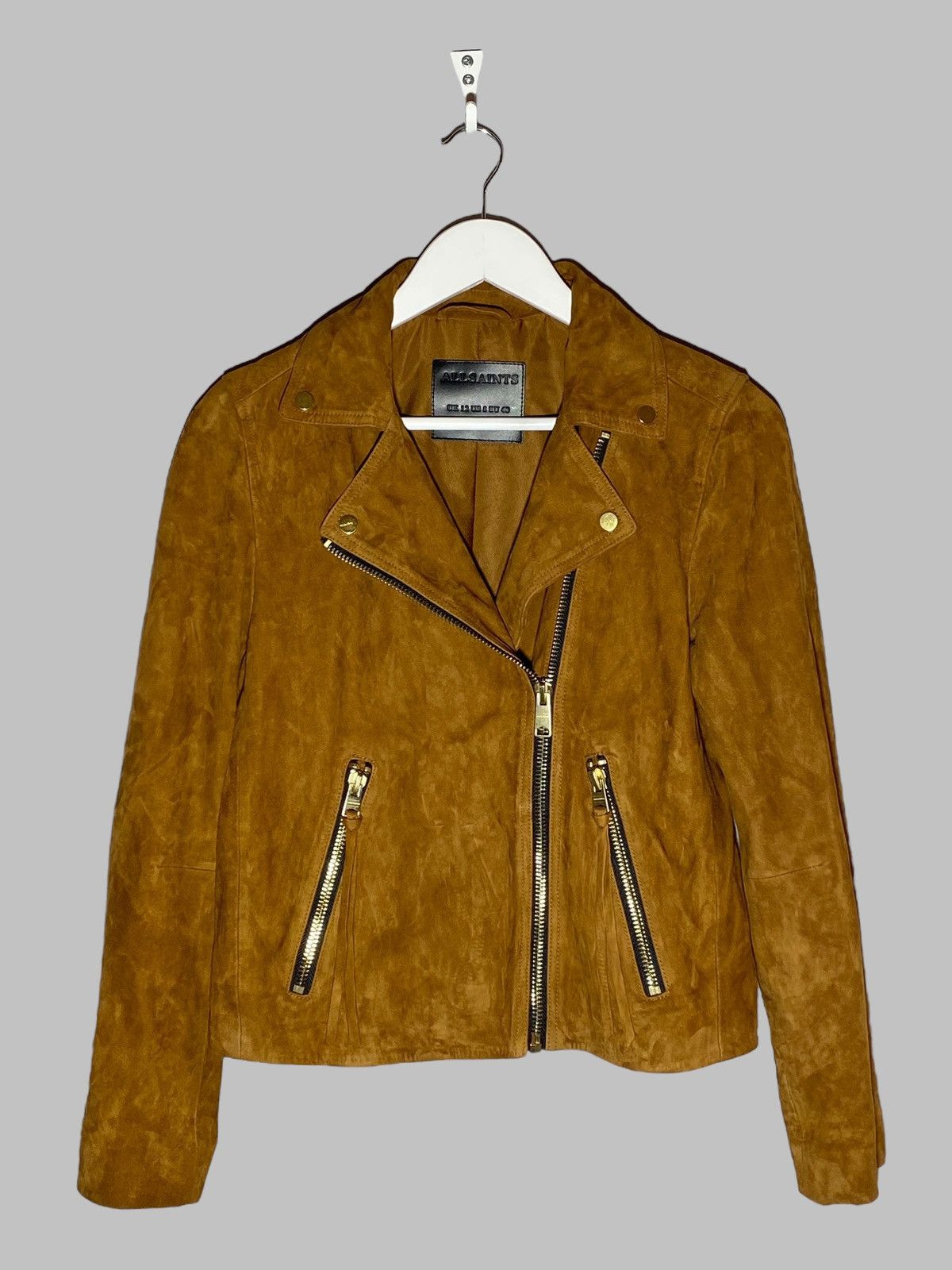 Allsaints All Saints Suede Dalby Biker Leather Jacket Size M / US 6-8 / IT 42-44 - 1 Thumbnail