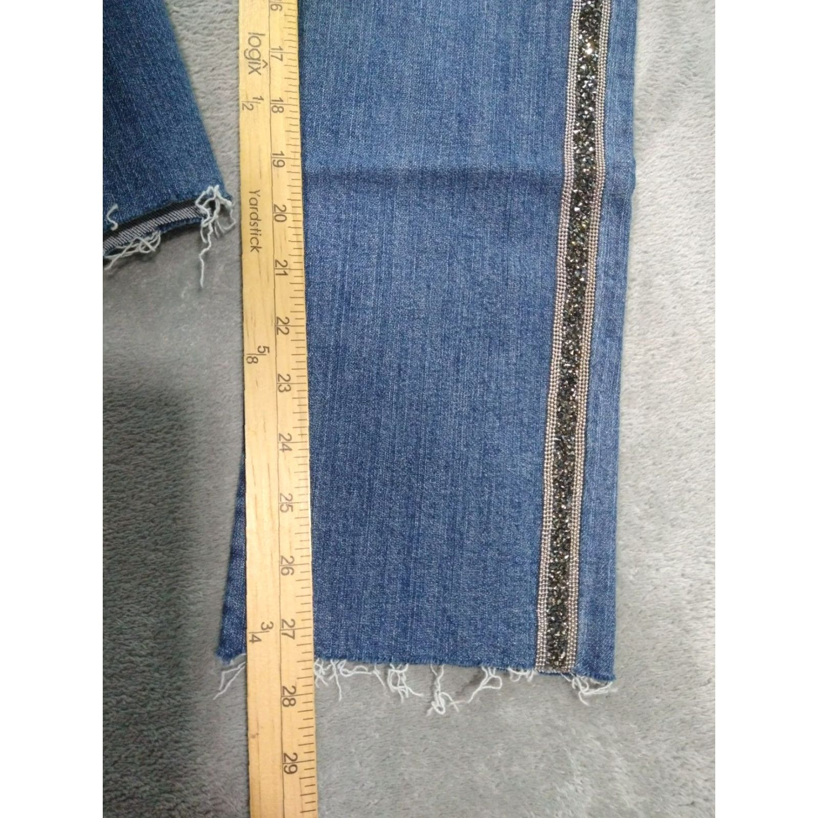 Vintage Democracy Jeans Womens 6 Denim Mid Rise Cropped Stretch Distressed Blue 5-Pocket Style Womens Size 28" / US 6 / IT 42 - 5 Thumbnail