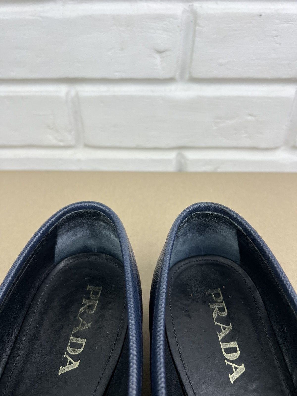 Prada PRADA MILANO Loafers Leather Saffiano Penny Shoes Blue Men's Size US 9 / EU 42 - 14 Thumbnail