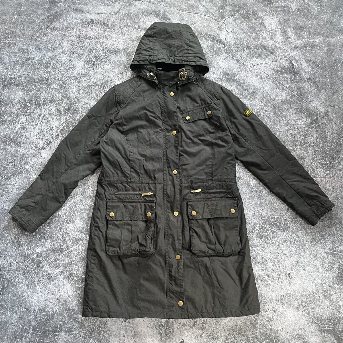 Barbour BARBOUR International Women's Hoodless Katana Wax Parka Size L / US 10 / IT 46 - 1 Thumbnail