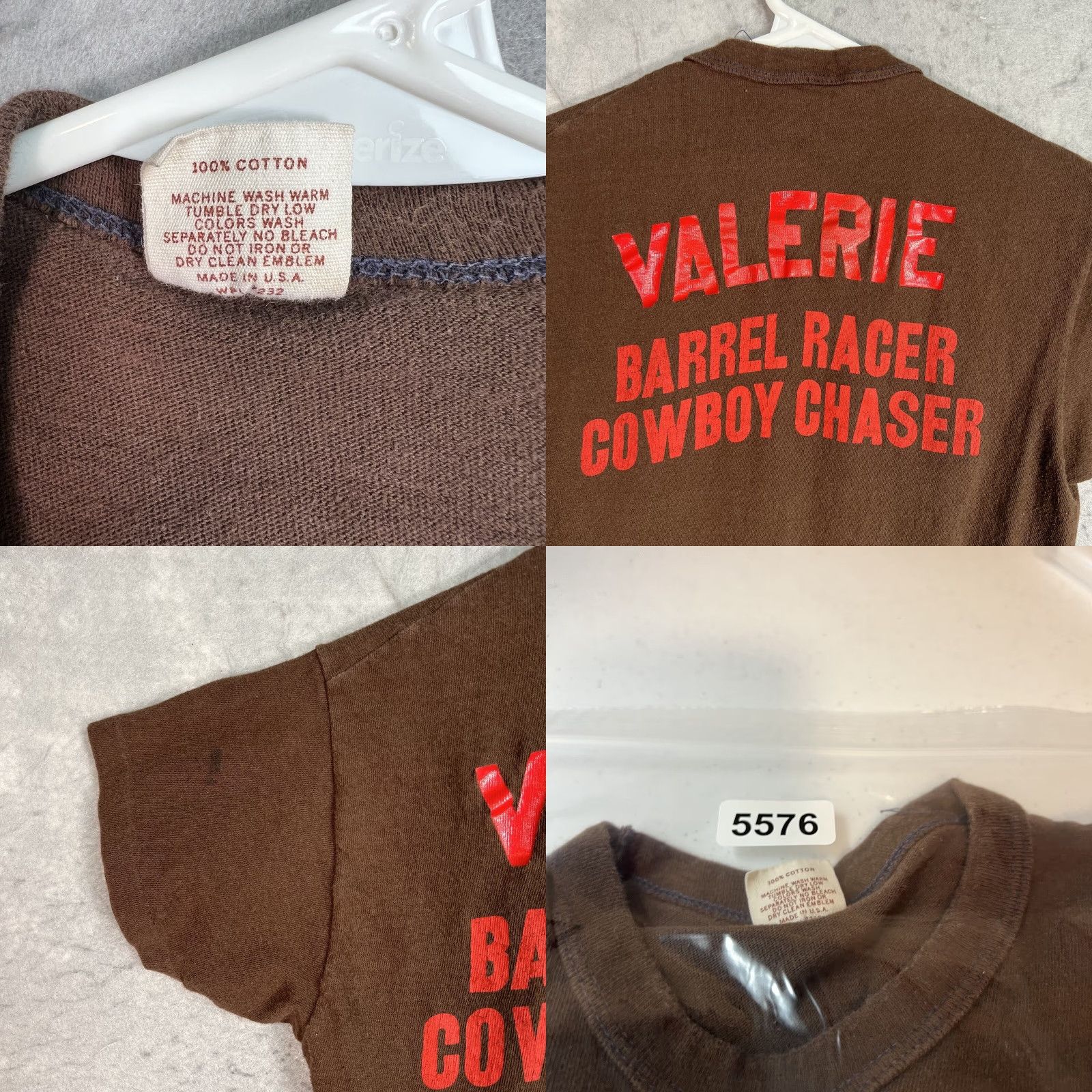 Russell Athletic VINTAGE Russell Athletic 70s High School Rodeo Barrel Racer Graphic Tee Adult Large Brown Unisex Size US L / EU 52-54 / 3 - 8 Thumbnail