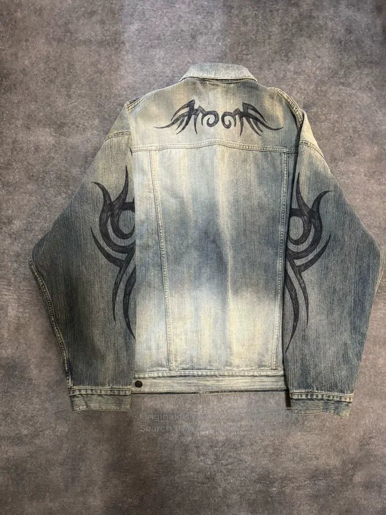 Balenciaga Balenciaga Dragon totem making old denim jacket coat Size US S / EU 44-46 / 1 - 2 Thumbnail