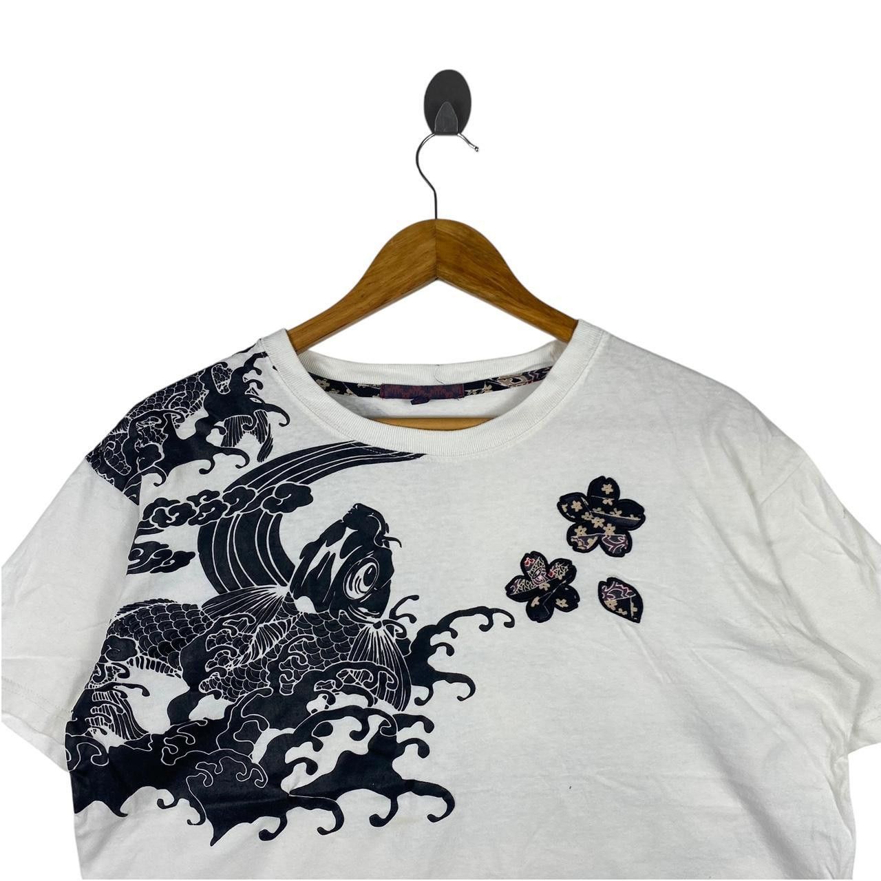 Japanese Brand SUKAJAN T SHIRTS Japan Traditional Koi Sakura Tee Shirt Top Size L / US 10 / IT 46 - 2 Thumbnail