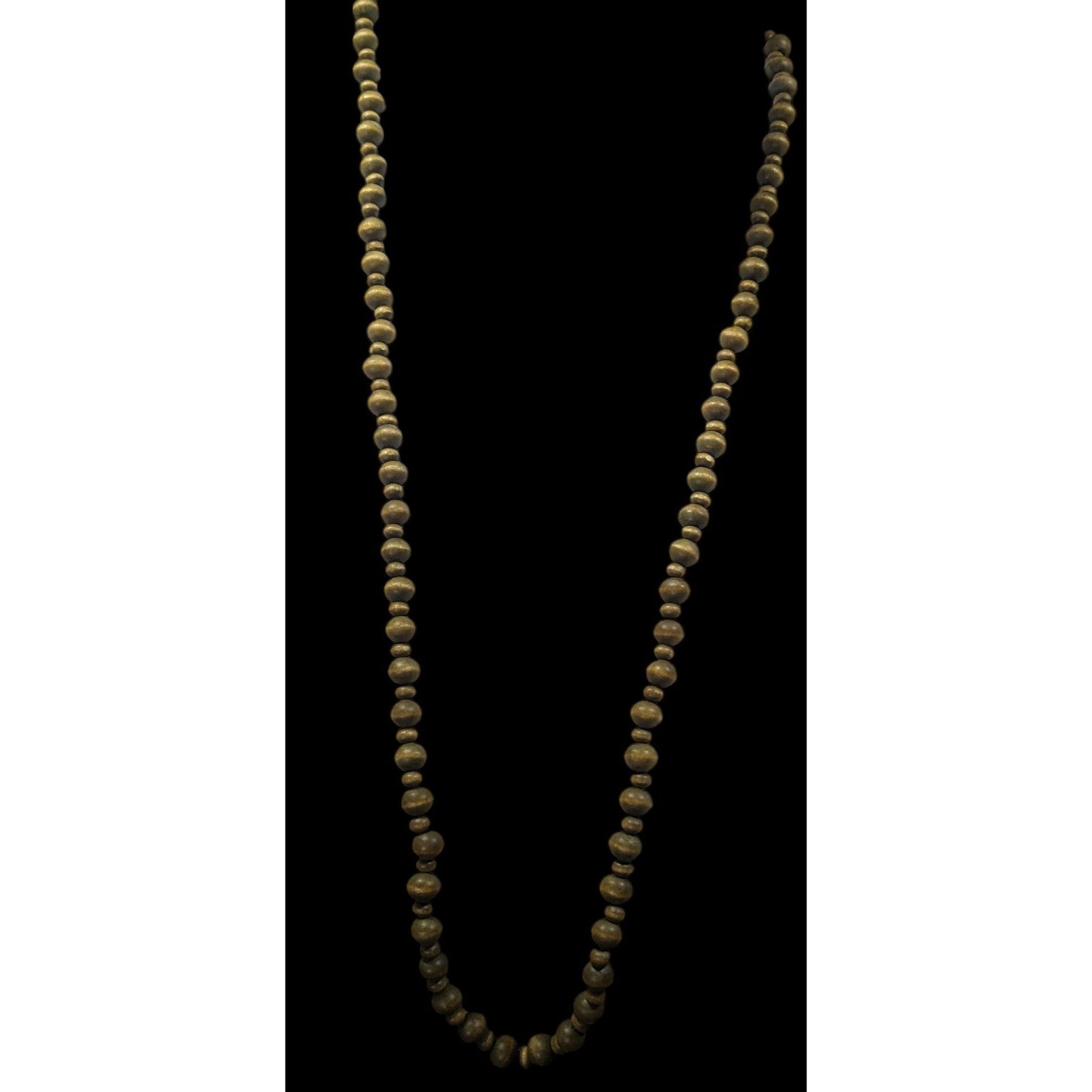 Other Retro Hippie Green Dyed Wood Beaded Necklace Size ONE SIZE - 2 Thumbnail