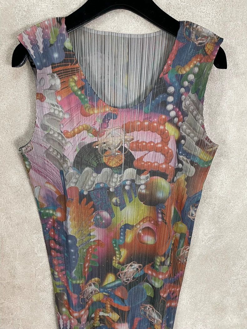 Issey Miyake Issey Miyake size:one size A grey pleated dress with a hor Size XS / US 0-2 / IT 36-38 - 2 Thumbnail