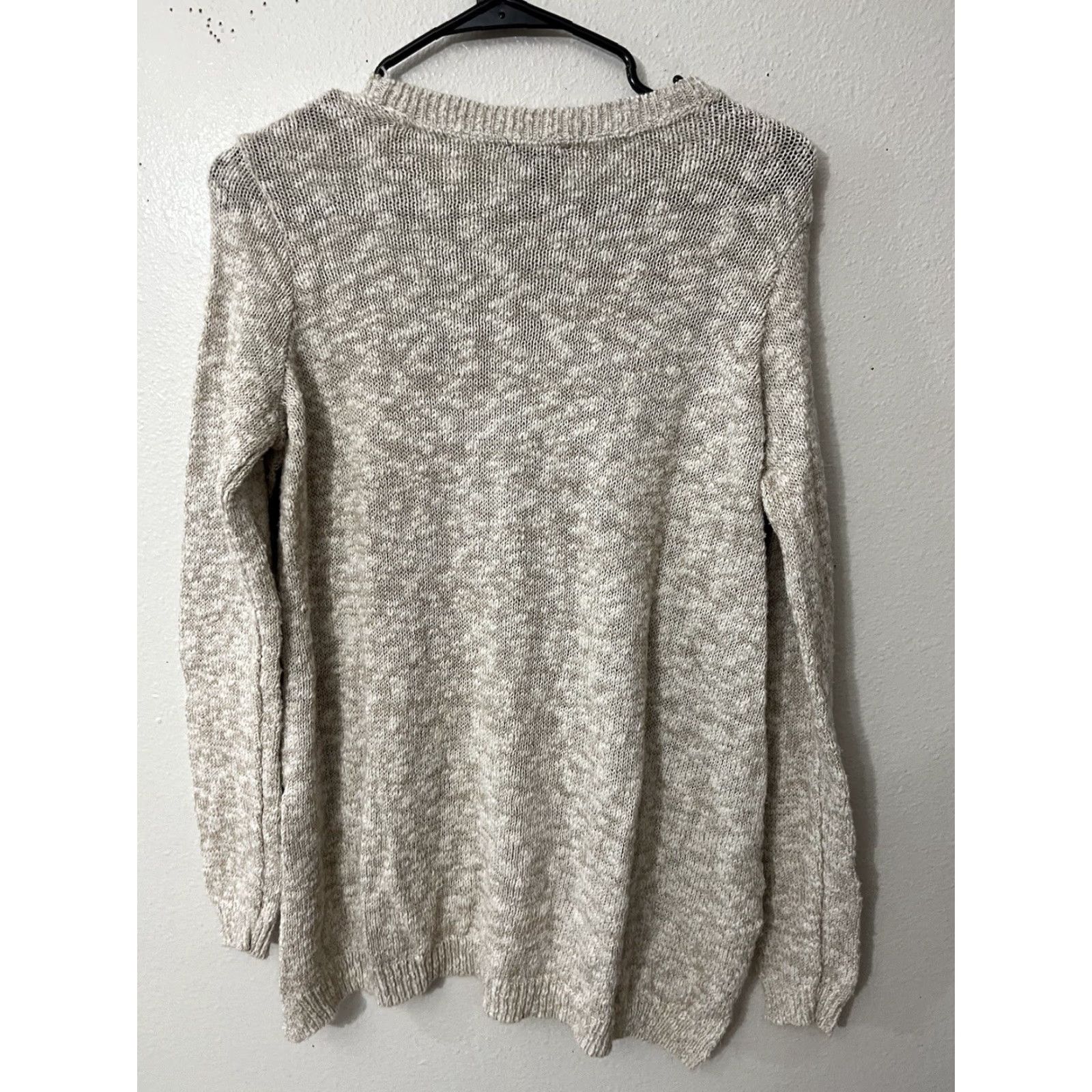 Express Express Womens Beige Small Round Neck Solid Long Sleeve Sweater Top Size S / US 4 / IT 40 - 3 Thumbnail