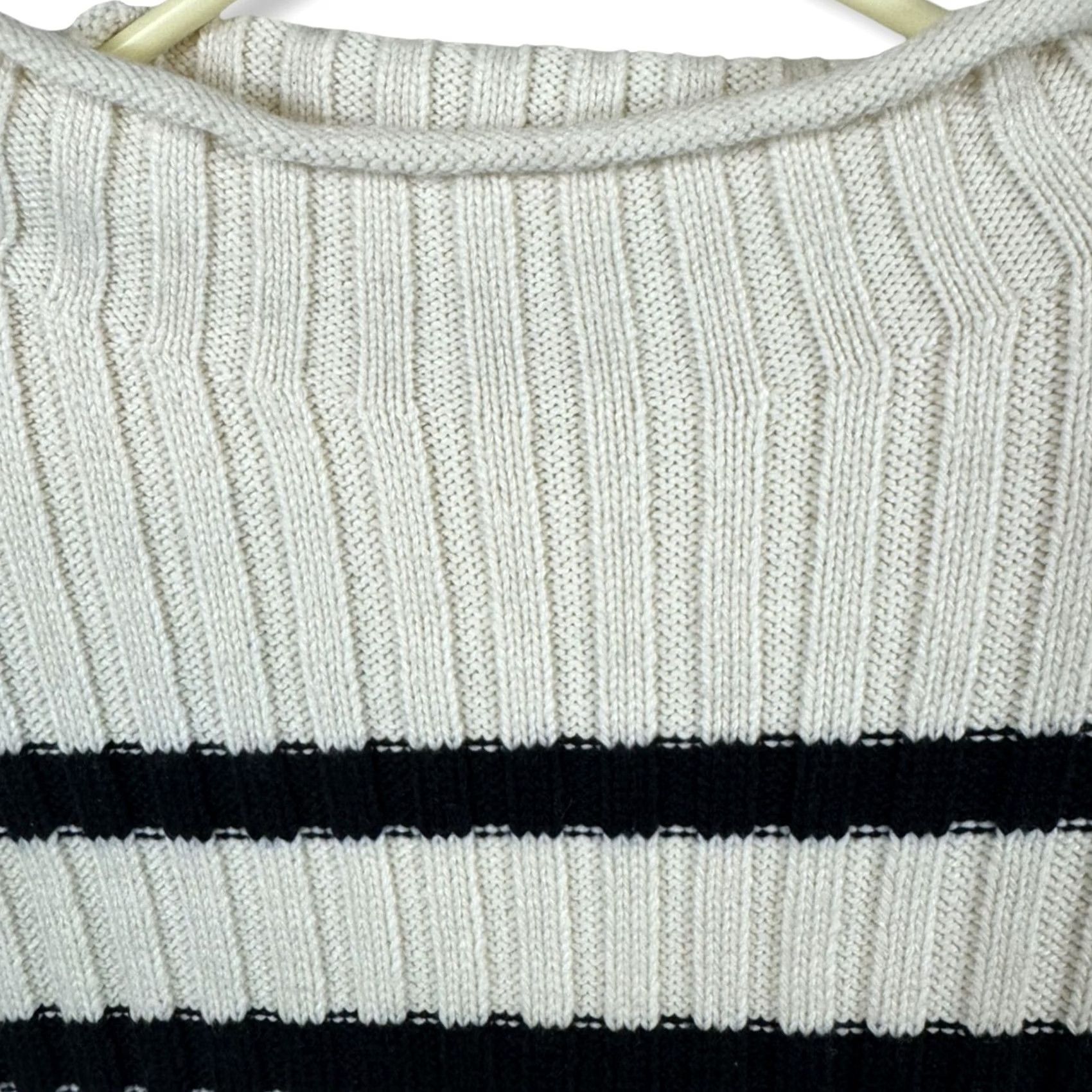 Zara Zara Sweater Women’s S Beige Brown Striped Cowl Neck Pullover Cozy Knit W 45 Size S / US 4 / IT 40 - 3 Thumbnail