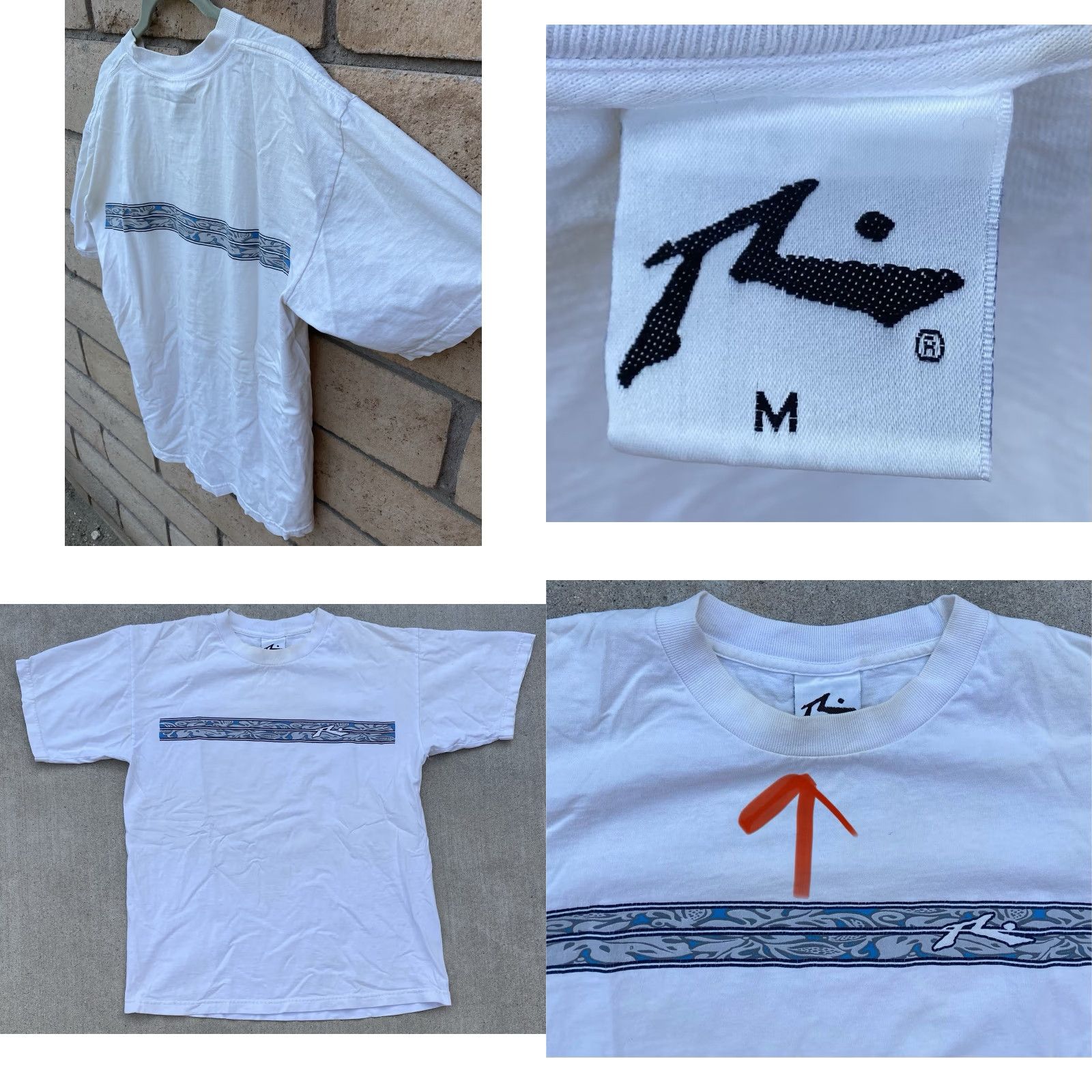 Rusty VINTAGE Rusty T Shirt Logo Tee Front Back Graphics Surf Beach Worn Stain M Mens Shirt M White Cotton Logo Beach 90s Vintage Rusty Brand Tee Size US M / EU 48-50 / 2 - 8 Thumbnail