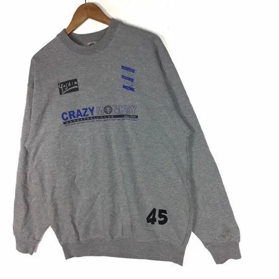 Vintage Vtg BENCH WARMER Crazy Monkey Basketball Club Sweatshirt Size US XL / EU 56 / 4 - 4 Thumbnail
