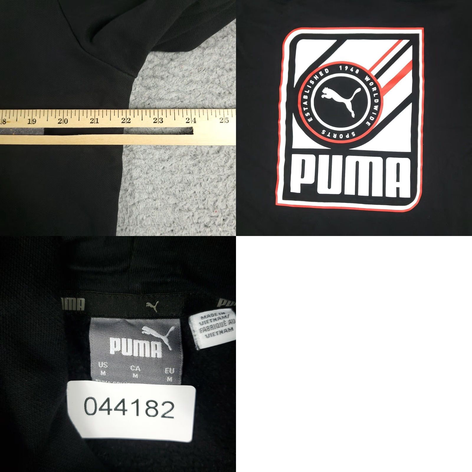 Puma PUMA Hoodie Mens Medium Black Pullover Casual Sweatshirt Mock Neck Size US M / EU 48-50 / 2 - 8 Thumbnail
