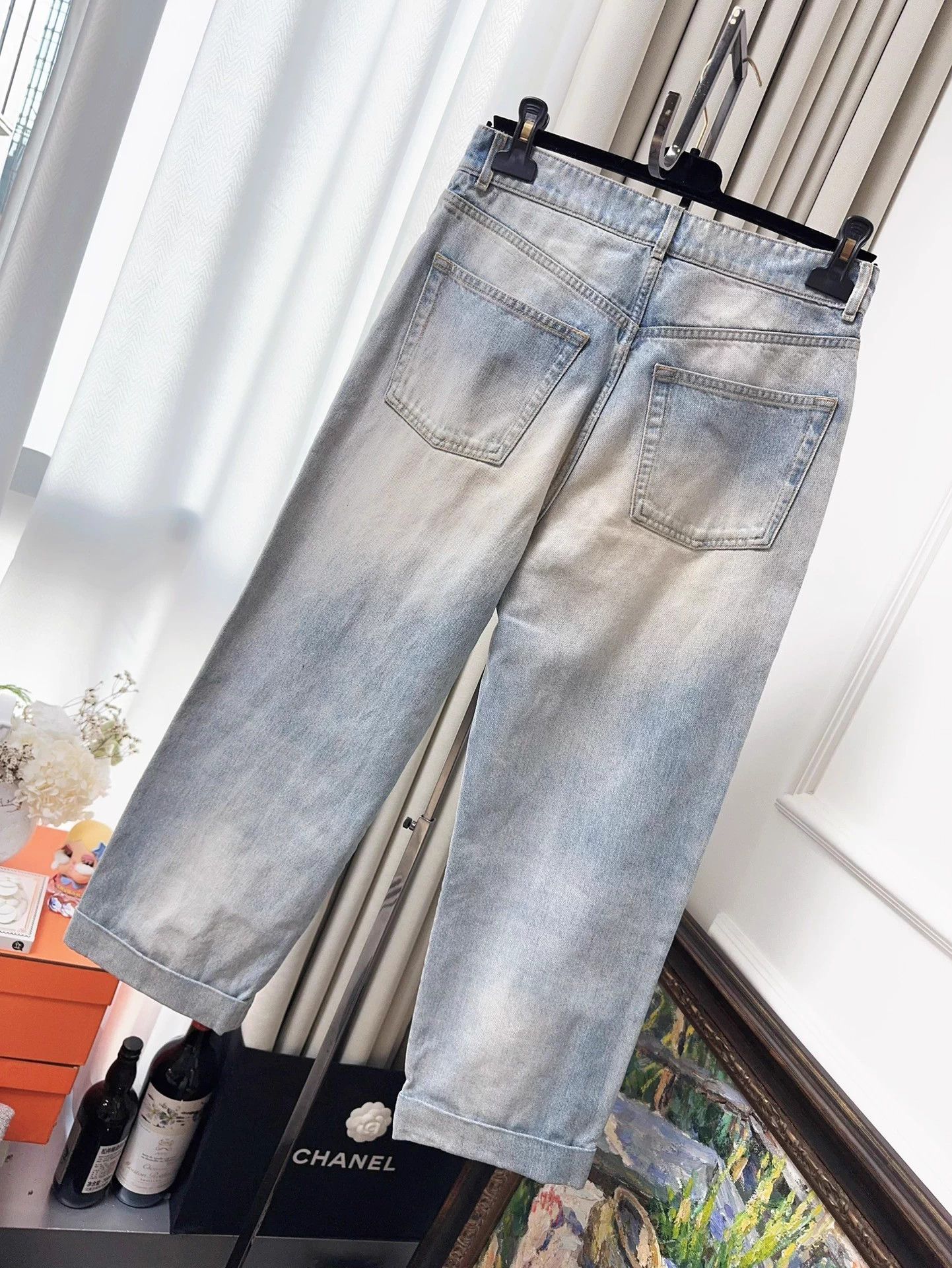 Chanel CHANEL 24K Blue Iridescent Coated Straight Jean 38 Size 27" / US 4 / IT 40 - 3 Thumbnail