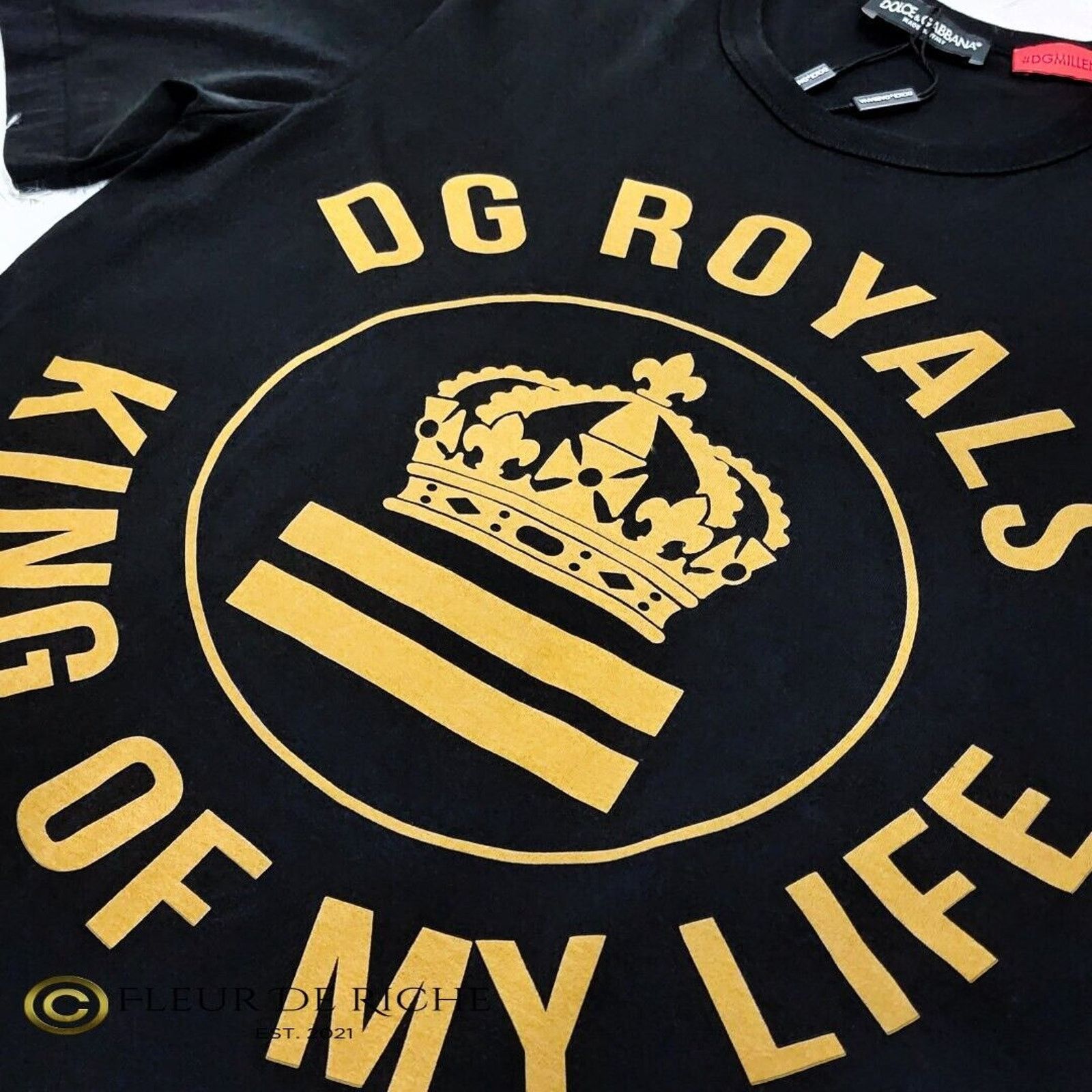 Dolce & Gabbana Dolce & Gabbana 'King of My Life' DG Royals T-shirt sz 46 Size US S / EU 44-46 / 1 - 2 Thumbnail