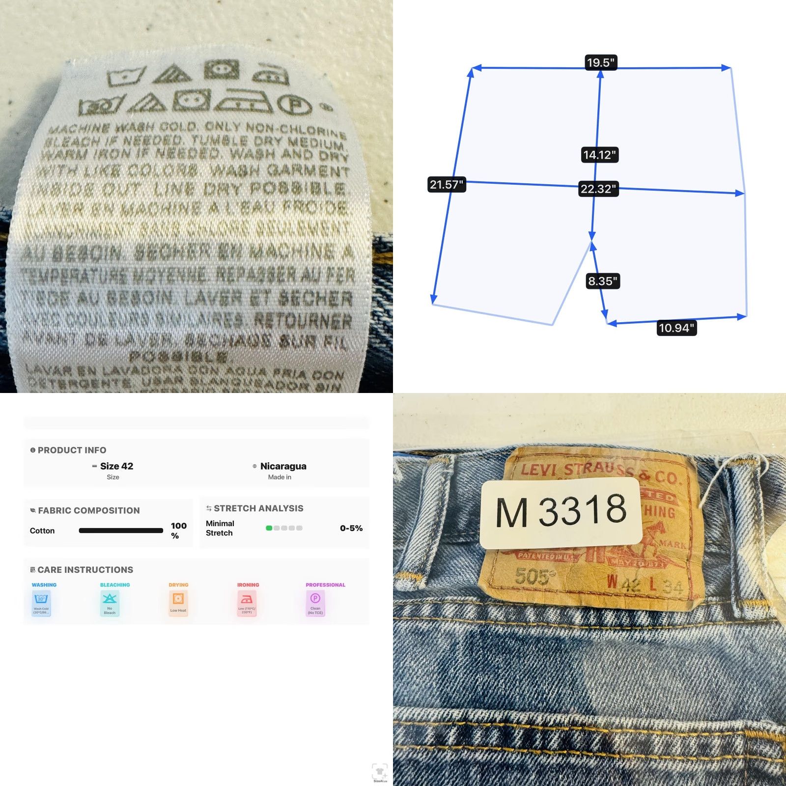 Levi's VINTAGE Levi's 505 Straight Fit Denim Jean Shorts Bermuda Men 42 Blue Cutoff Frayed Hem Distressed Pockets Logo Denim 100% Cotton USA Size US 42 / EU 58 - 8 Thumbnail