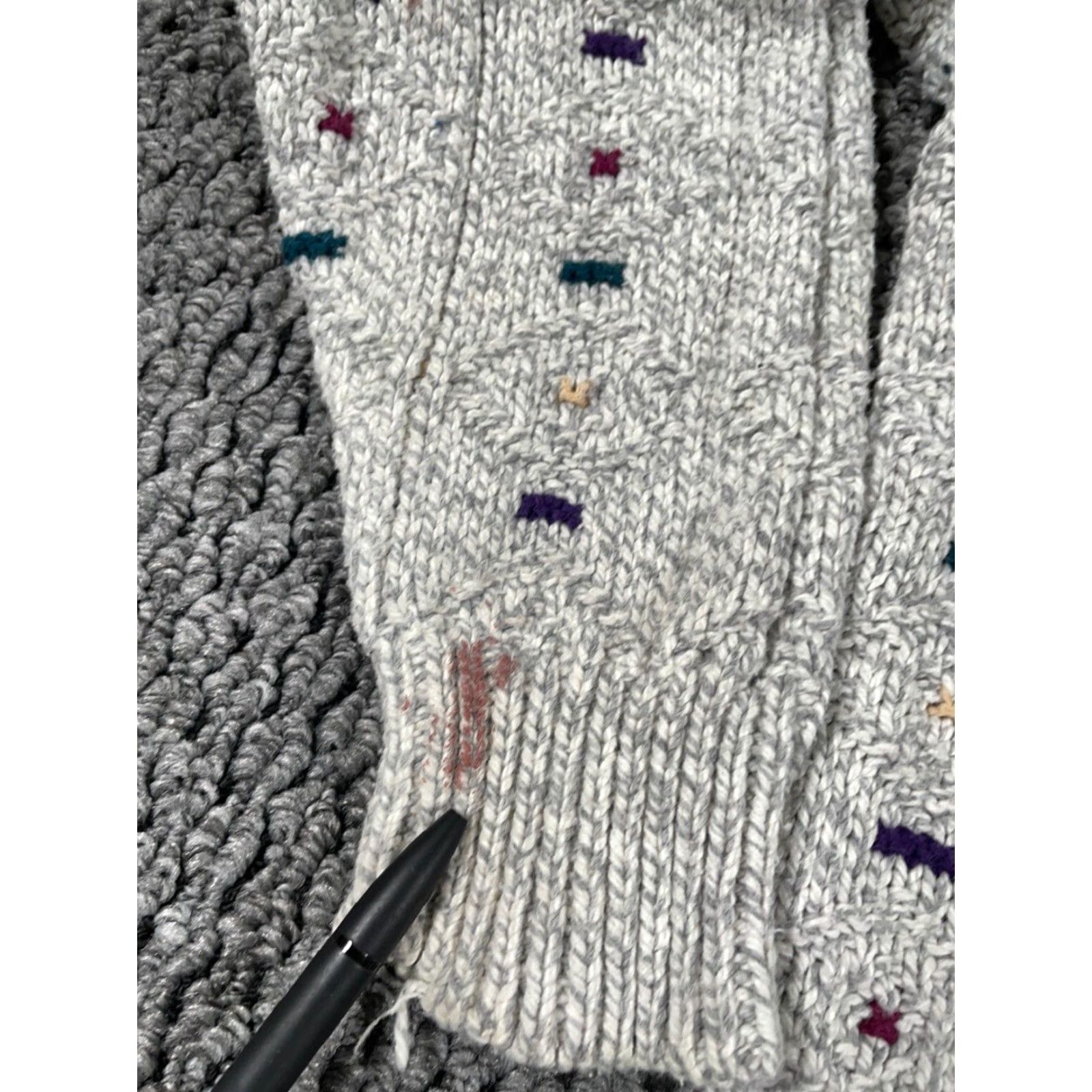 Northern Reflections VINTAGE Northern Reflections Sweater Shirt Men Medium Gray Geometric 90s Classic Retro Chunky Knit Crew Neck Pullover Warm Heavyweight Size US M / EU 48-50 / 2 - 5 Thumbnail