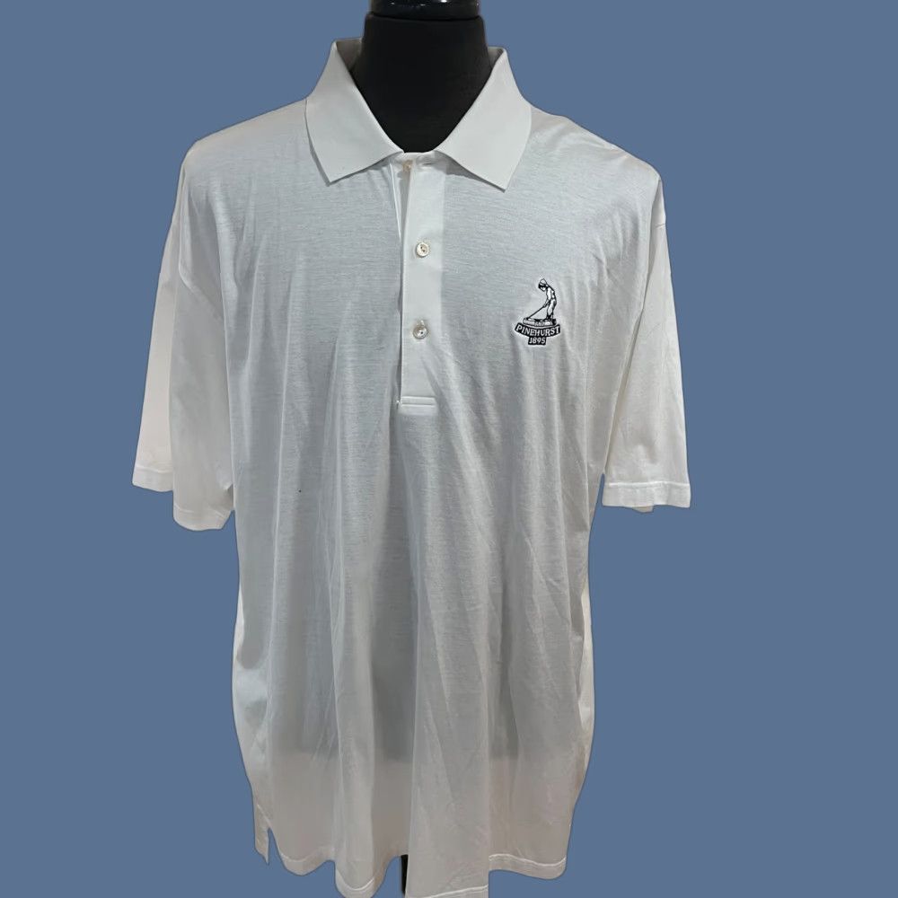 Peter Millar Peter Millar Pinehurst 1895 Solid White Golf Polo Shirt 2XL Mens EUC Size US XXL / EU 58 / 5 - 1 Thumbnail
