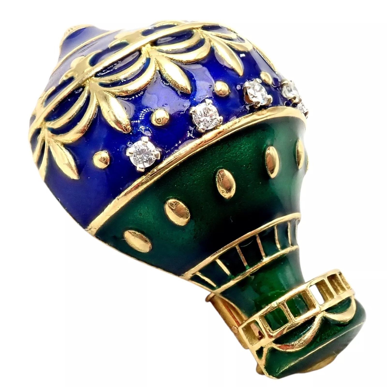 Dior Dior 18k Yellow Gold Diamond Enamel Jules Verne Pin Brooch Size ONE SIZE - 11 Thumbnail
