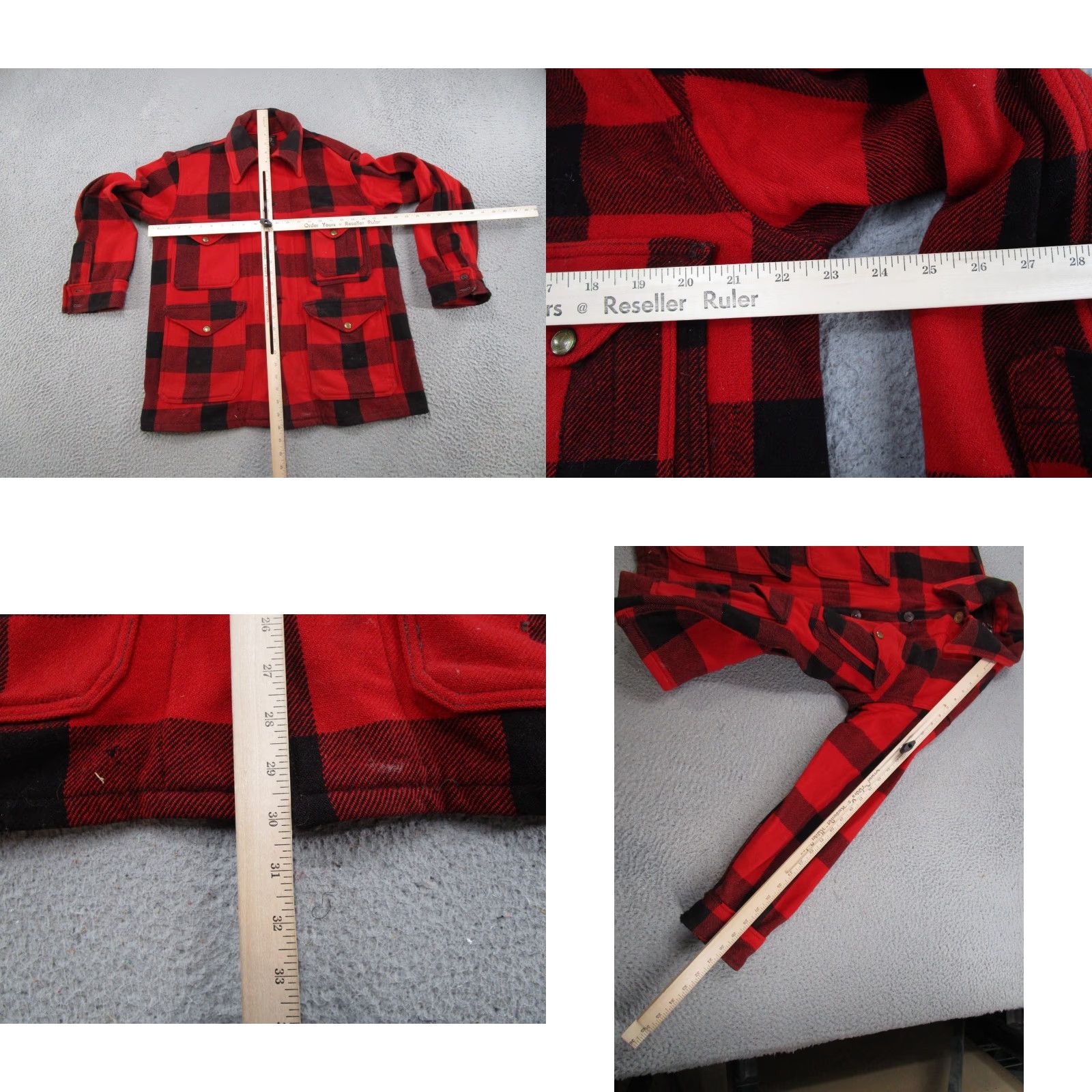 Vintage VINTAGE Woolrich Jacket Overcoat 44 Red Plaid Wool 100% Wool Buffalo Mackinaw Hunting USA Mens Size US S / EU 44-46 / 1 - 8 Thumbnail