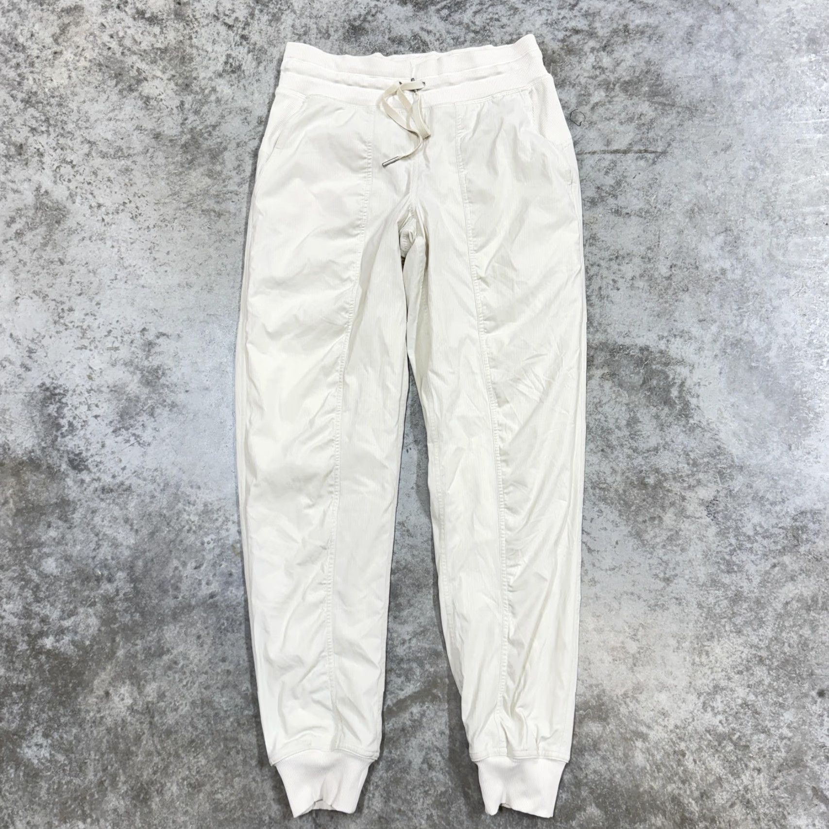 Lululemon VINTAGE Lululemon Jogger Pants Womens 4 White LW5ENPS Drawstring Ankle Cuff Athleisure Size 27" / US 4 / IT 40 - 2 Thumbnail