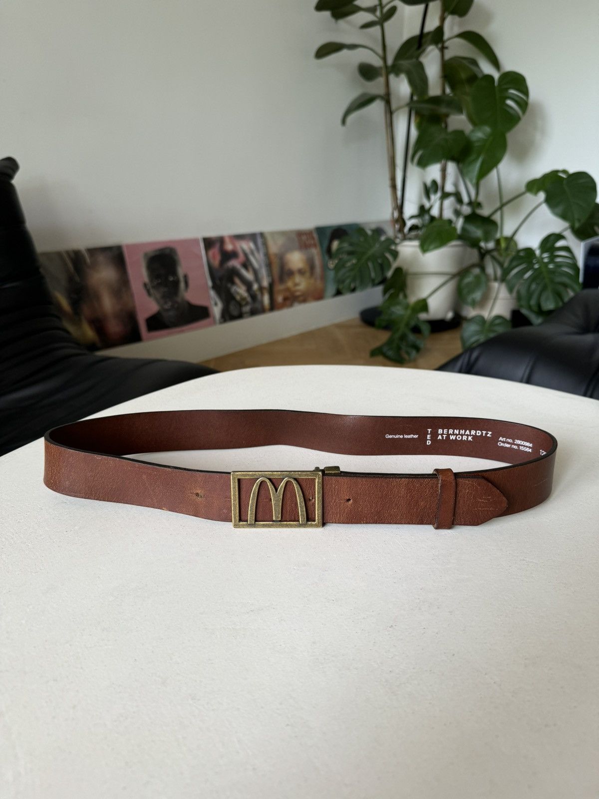 Jimi Vain x McDonalds Brown & Gold Unreleased Leather Belt