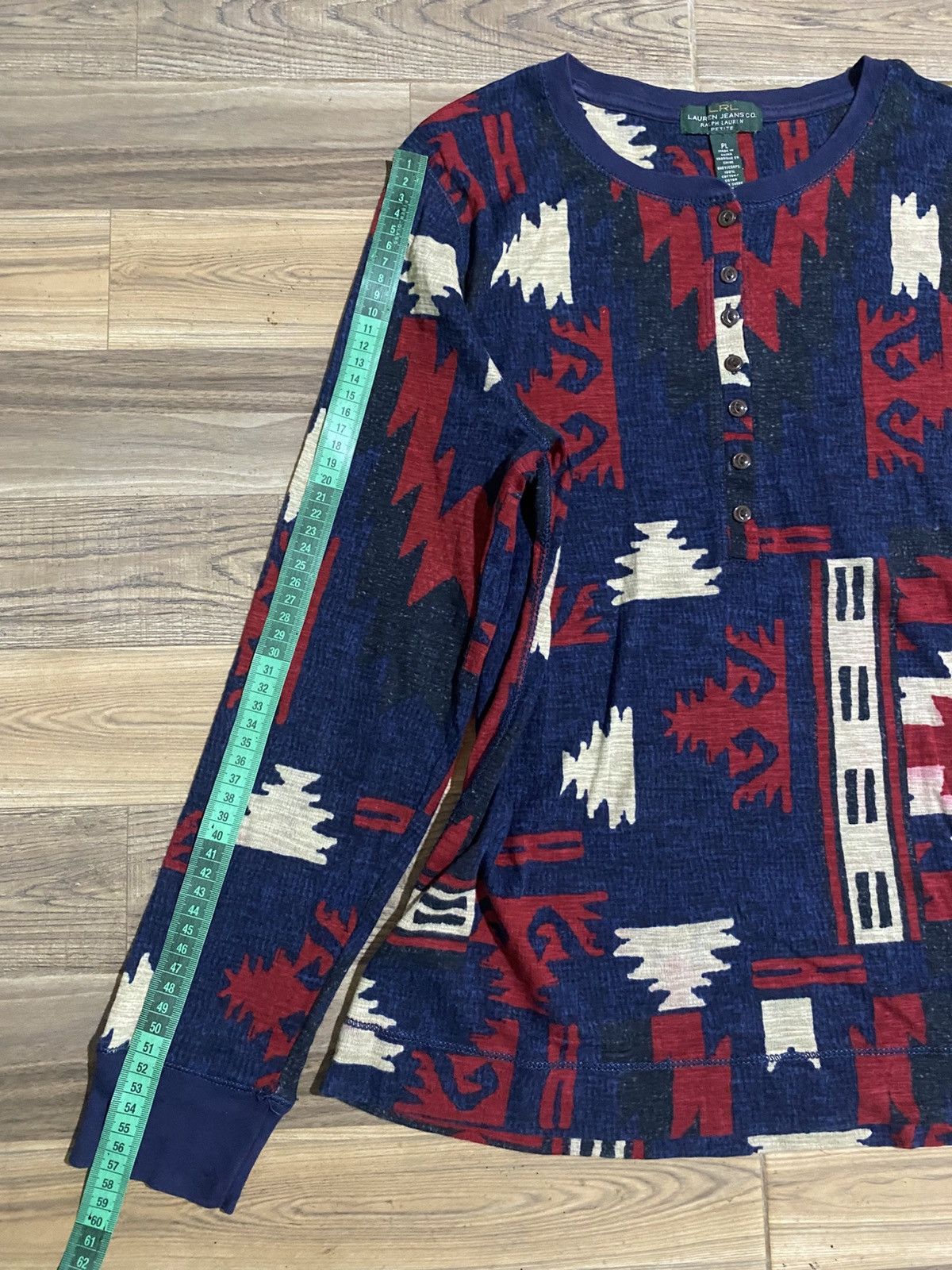 Designer × Polo Ralph Lauren × Vintage POLO RALPH LAUREN AZTEC LONG SLEEVE TEE Size ONE SIZE - 9 Thumbnail