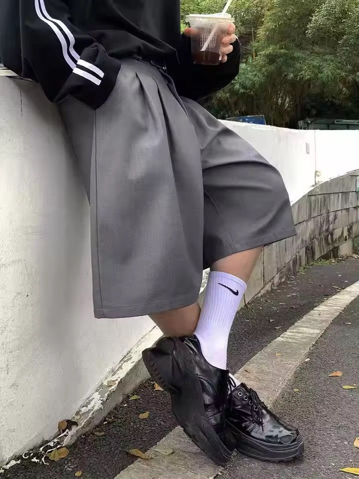 Other Casual Streetwear Retro Gray Baggy Loose Shorts Size US 31 - 8 Thumbnail