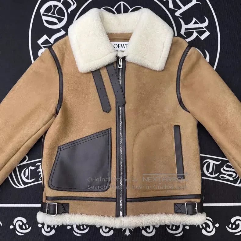 Loewe LOEWE Shearling Leather Biker Jacket . Size US S / EU 44-46 / 1 - 1 Thumbnail